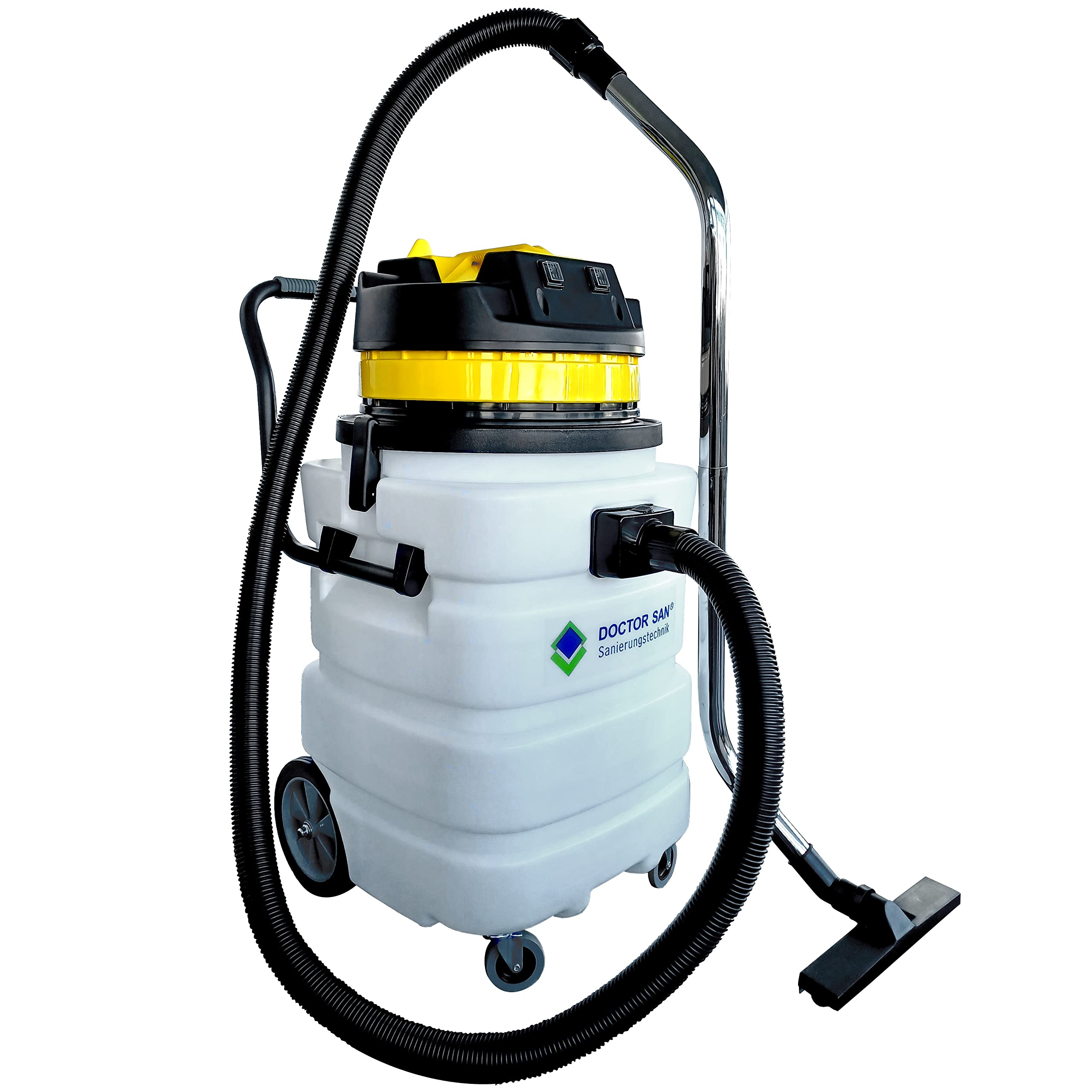 Doctor San - Sanierungstechnik Nasssauger Wassersauger Industriestaubsauger 90L Kunststofftank 2000W beutellos Abflussschlauch