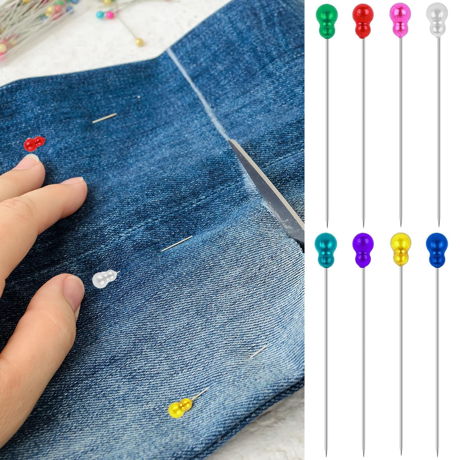100 Stück Nähnadeln Mit Bunten Glasköpfen – 5,6 Cm, Kürbisform, Edelstahl, Für Nähen, Quilten & DIY