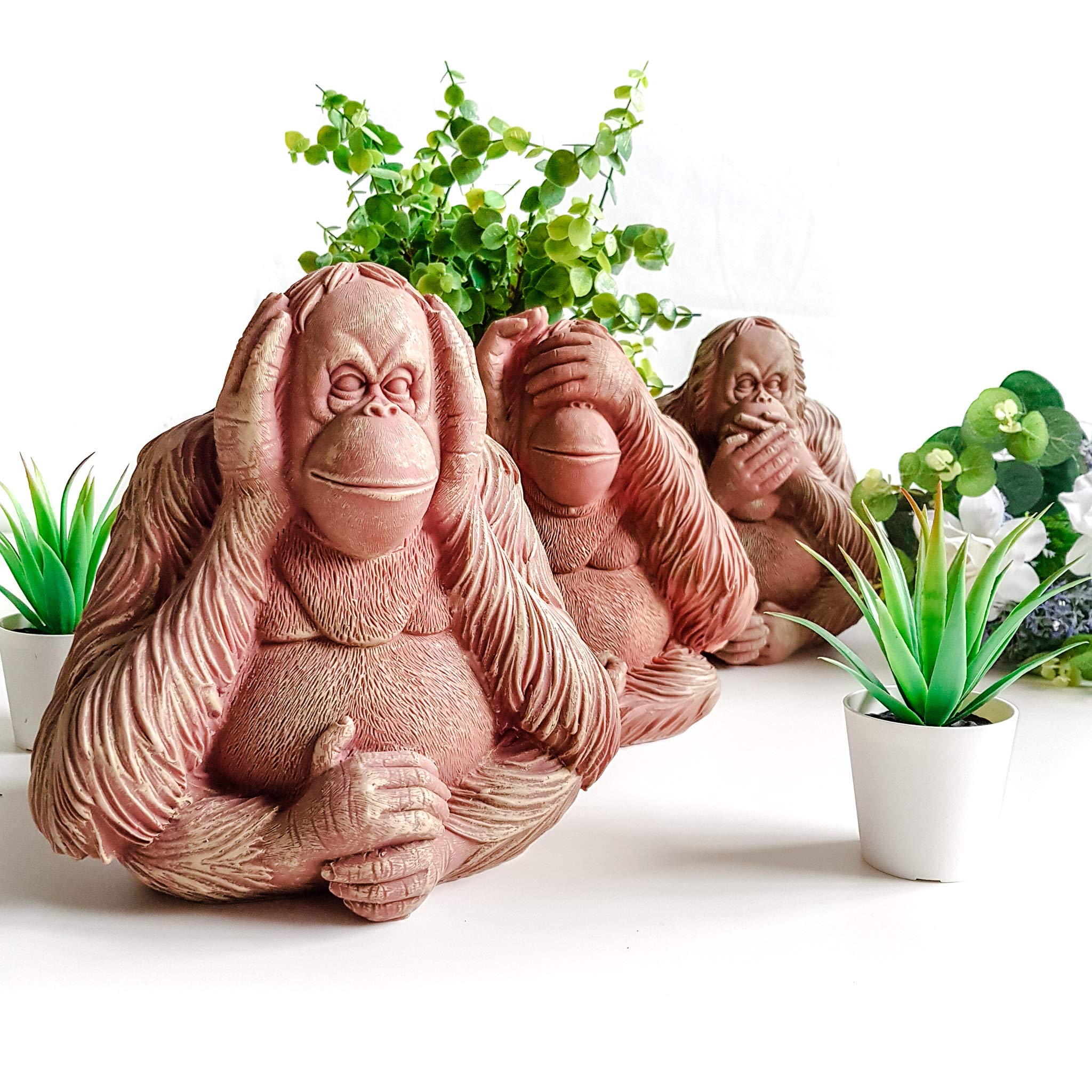 Buy Garden Mile Resin Garden Ornaments Outdoor 3 Wise Monkeys with