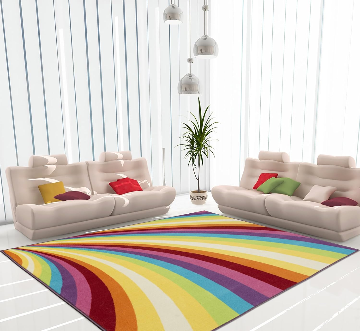 One-Day Sale: Up to 40% Off Ottomanson Rainbow Collection Non-Slip Kids Rug Modern Rainbow Pattern Design Area Rug, 5'0 X 6'6, Multicolor 80% Off Discount Ottomanson Rainbow Collection Non-Slip Kids Rug Modern Rainbow Pattern Design Area Rug, 5'0 X 6'6, Multicolor
