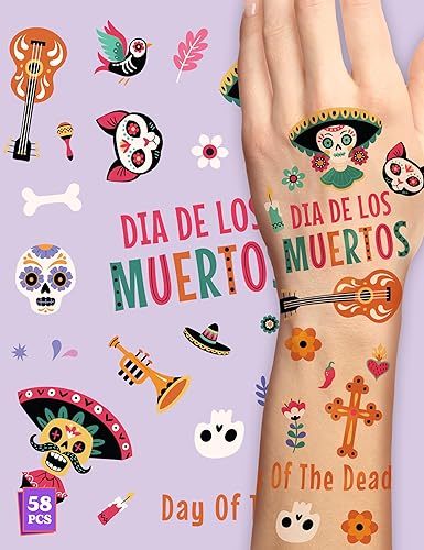 Miniatura 7 de HOUSE OF PARTY Tatuajes temporales de Halloween para niños, paquete de 144, tatuajes que brillan en la oscuridad, calcomanías impermeables no