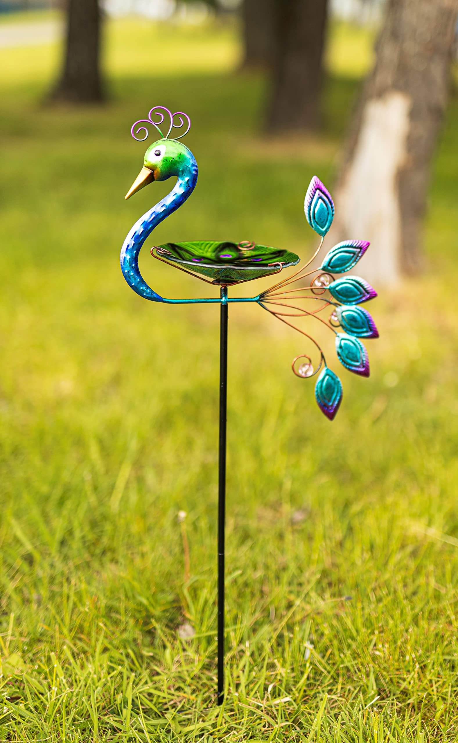 Garden Mile Deluxe - Mangiatoia Per Uccelli Selvatici Da Appendere, In Ferro Verniciato E PC, Resistente Alle Intemperie, Misure 10x10x31 Cm, Per Giardino E Balcone