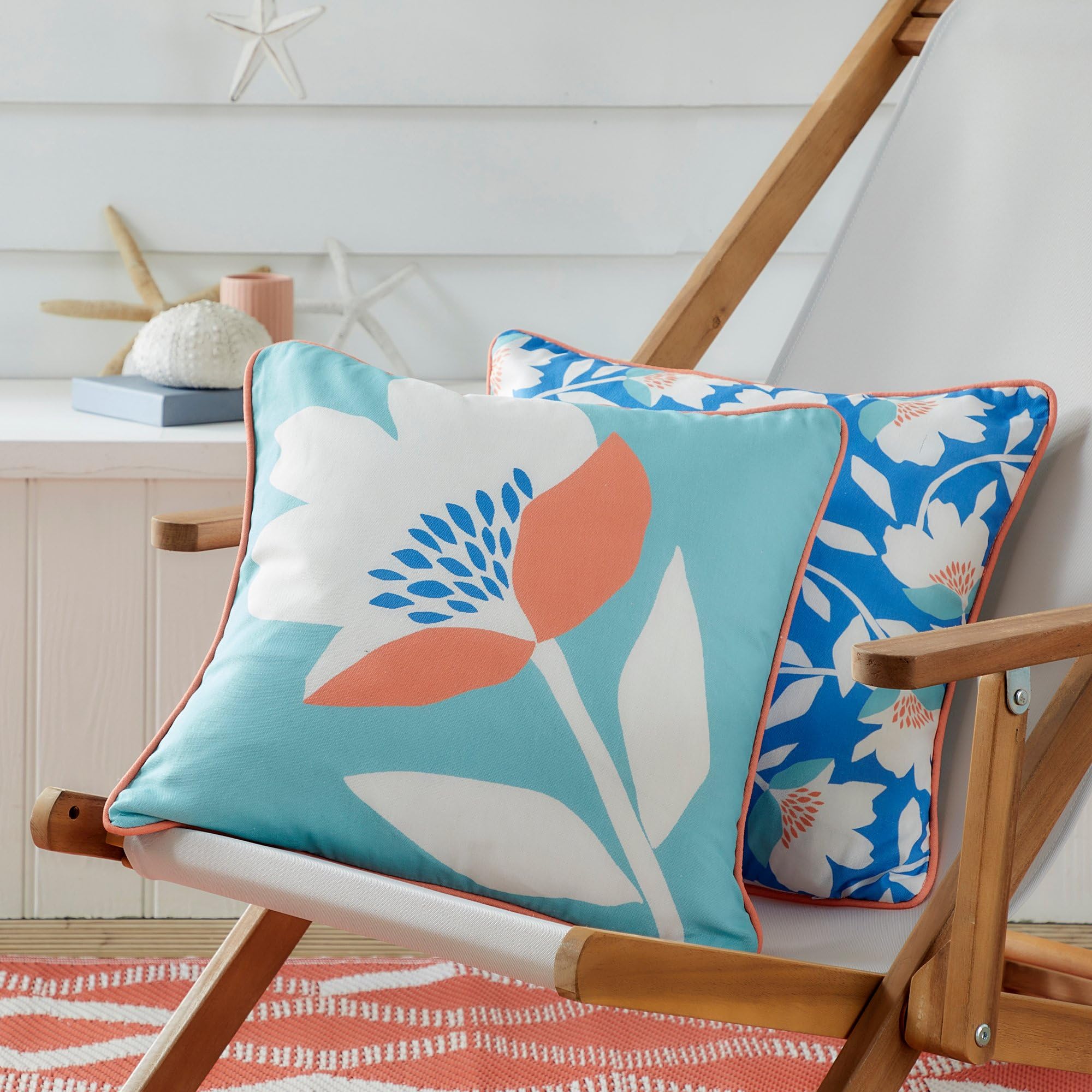 Fusion Duck Egg - Luna Outdoor - Water & Uv Resistant Filled Cushion - 43 X 43Cm In