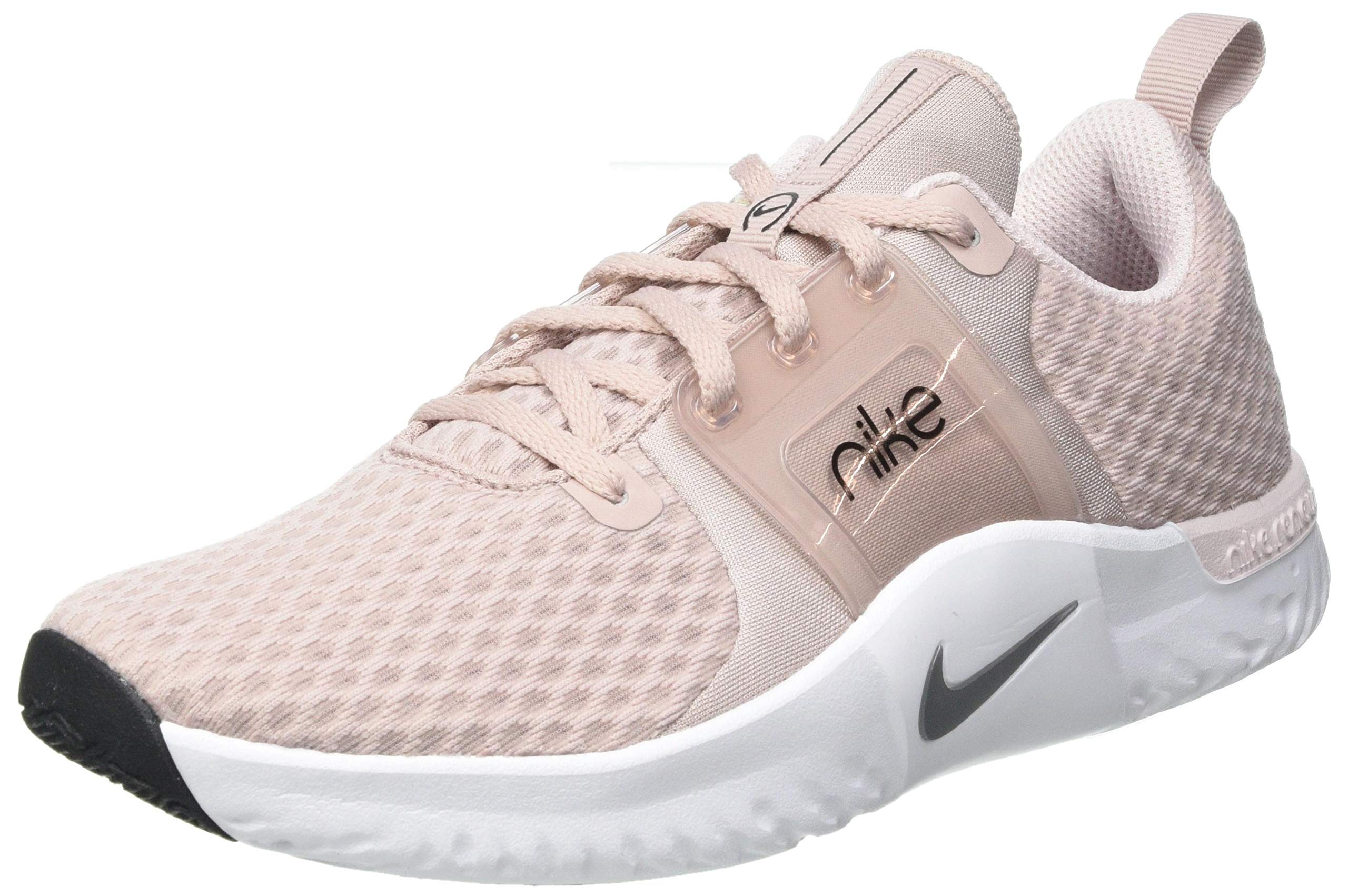 NikeWomen's Sneaker Gymnastics Shoe, Stone Mauve MTLC Silver Barely Rose Black MTLC Red Bronze White, 8.5