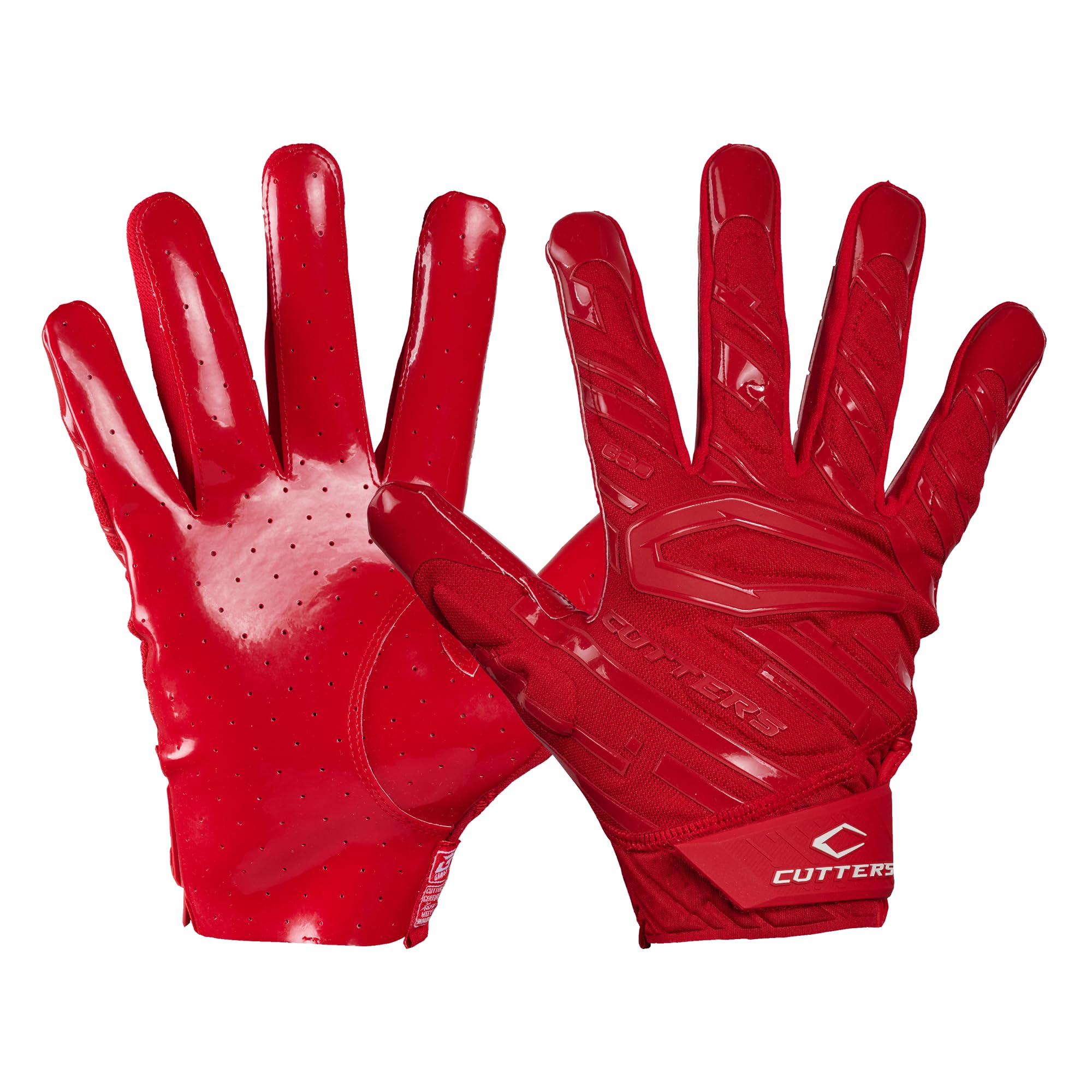 Cutters - Gamer 6.0 Padded Receiver Gloves, Red, XL