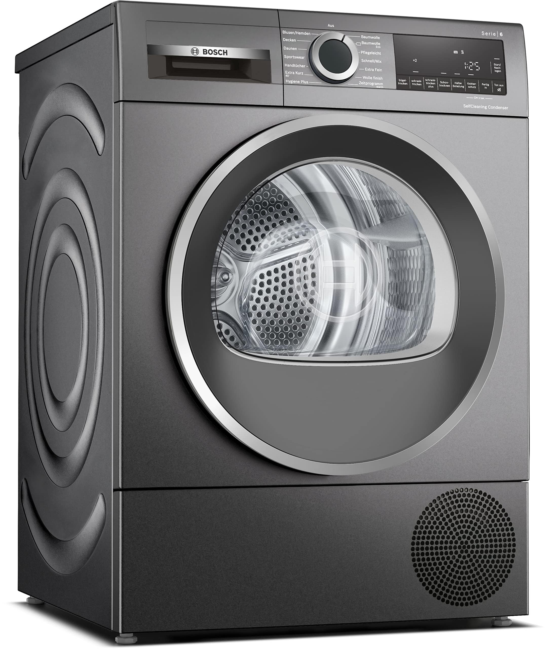 Bosch WQG2450R10 Serie 6 - Secadora de bomba de calor, 9 kg, sistema de secado sensible, estructura de tambor respetuosa con el tejido, secado óptimo AutoDry, diseño antivibración, más estabilidad