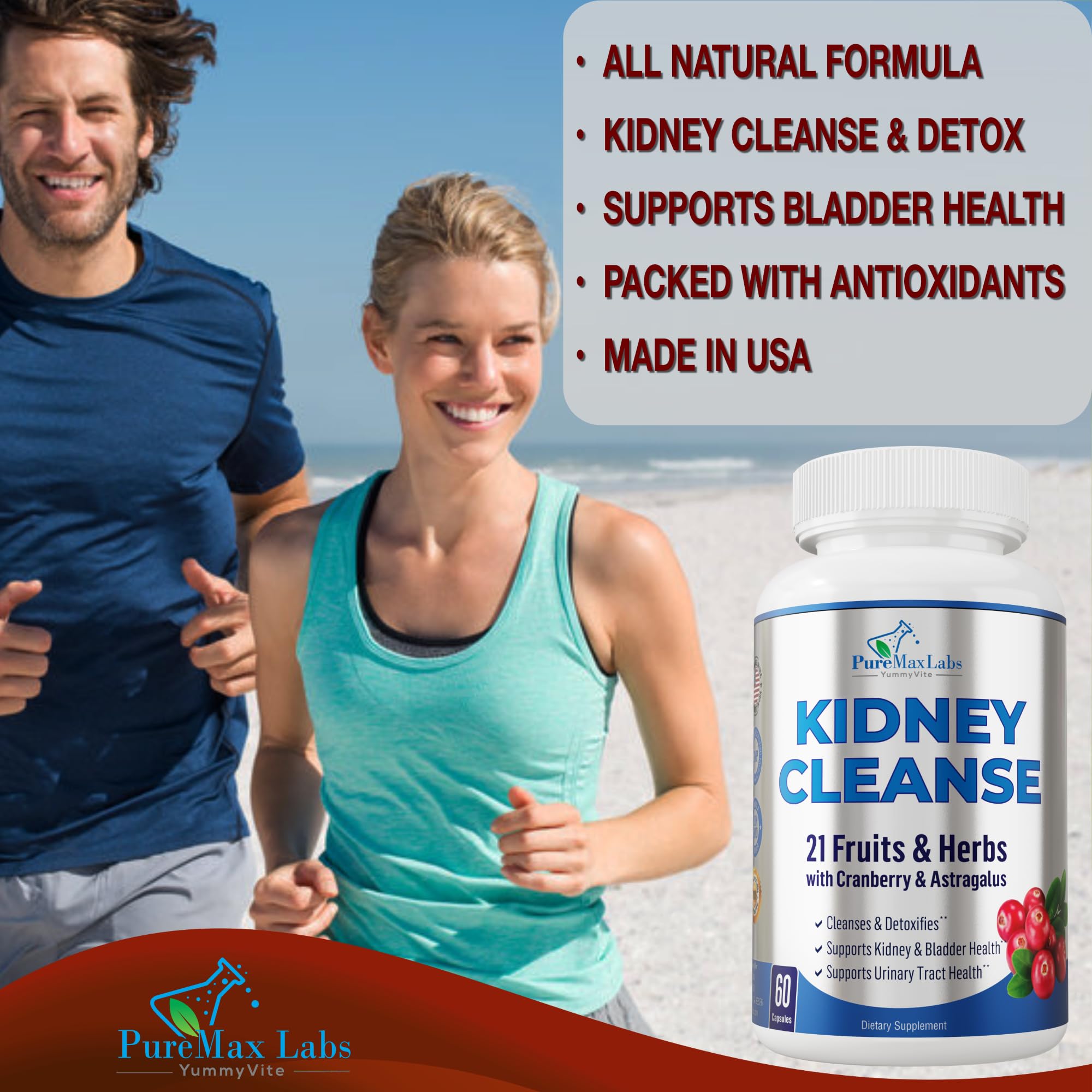 YUMMYVITE Herbal Kidney Cleanse with Cranberry Extract, 60 Capsules — Amazon image 3