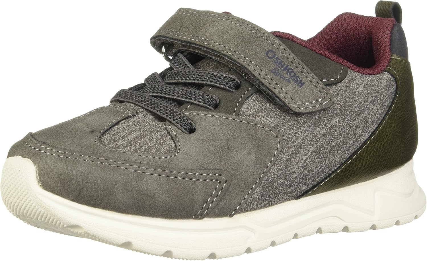 OshKosh B'Gosh Boy's Bowie Athletic Sneakers, Grey, 5 Toddler