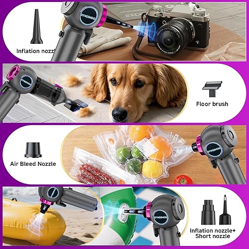 Miniatura 3 de Aspiradora portátil inalámbrica para automóvil (equipada con un interruptor de ventana de un solo toque y cortador de cinturón de seguridad),