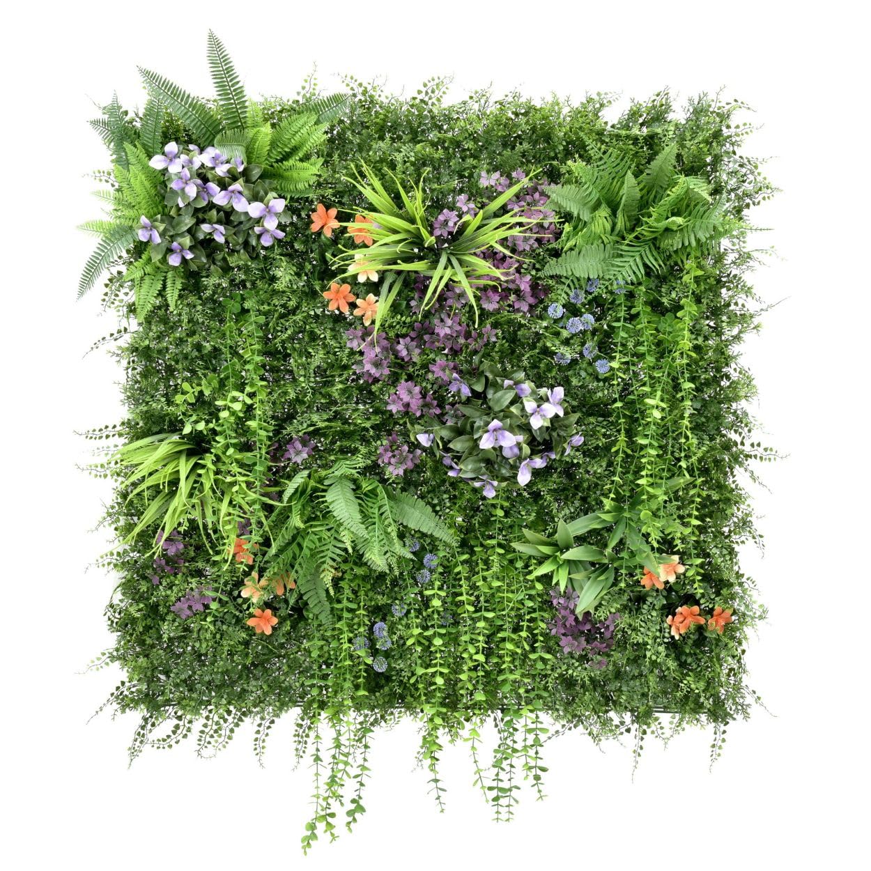 Ark Mat Artificial Plant Flower Living Wall Panels Realistic Indoor/Outdoor Garden 100cm x 100cm Home, Office, Cafe, Shop, Salon, Wedding (Wildgrove)
