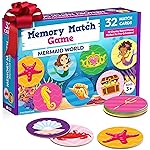 Mermaid Toys for Girls 4-6 Matching Game - Memory Game for Kids - Girls Toys 4-5 - Mermaid Gifts for Girls 4-6 - 4 Year Old Girl Birthday Gifts for Grandkids - Kids Games Preschool Educational Toys