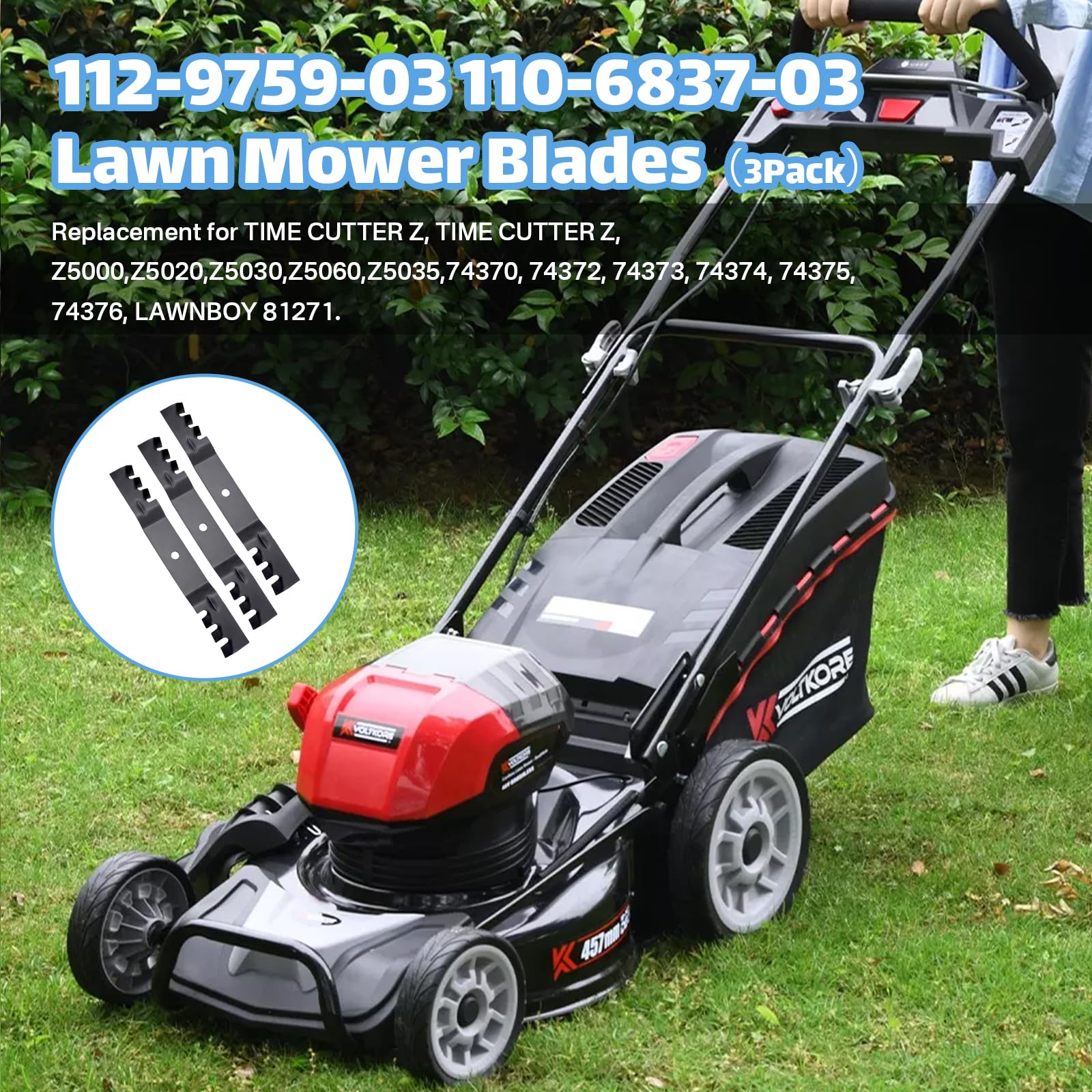 SuperDi Paquete de 3 cuchillas para cortacésped Toro Timecutter 112-9759-03 110-6837-03