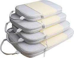 Cubos de compressão para malas, conjunto com 6/4 organizadores de viagem Gowraps para bagagem/bagagem de mão/mochila, organizador de viagem compressível, conjunto de bolsas e bolsas de armazenamento