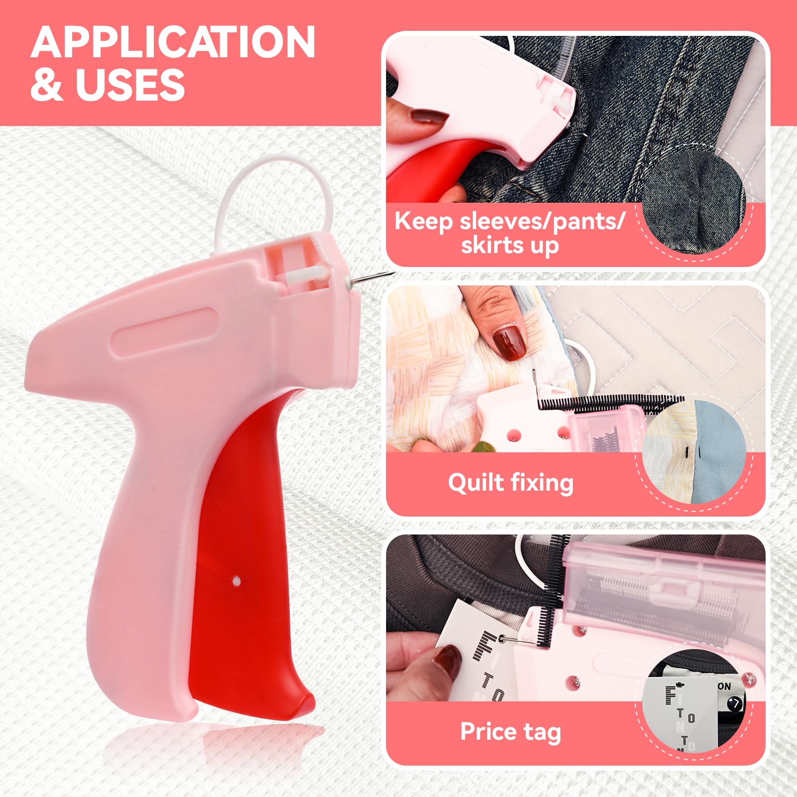 Stitchy Gun, Tagging Gun Kit -Stitchy Quick Clothing Fixer, Fine Mini Stitch Gun For Clothes Sewing Quilt Fasteners With 100 Bottoms And 1100 Barbs Fasteners - View #10