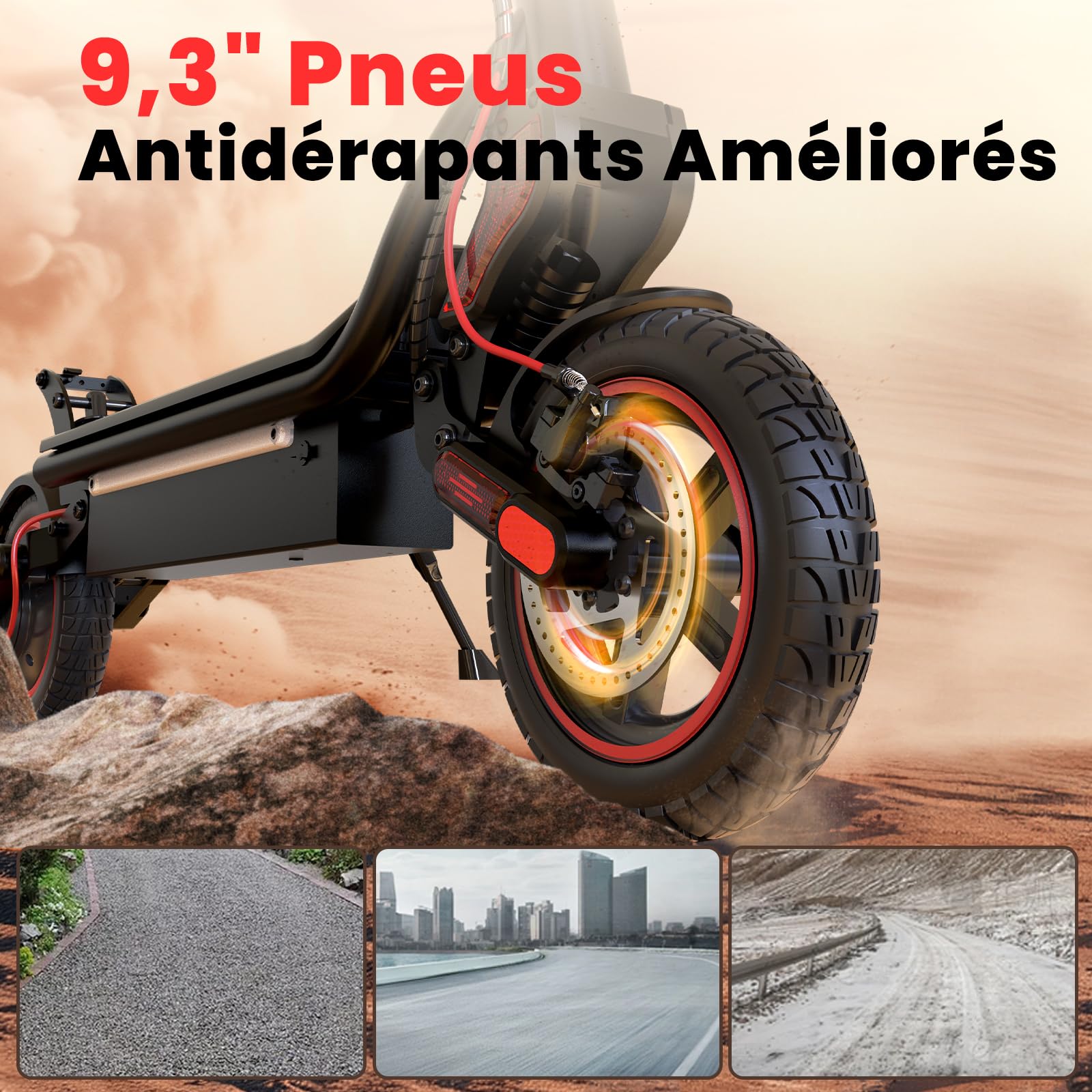 iScooter W8 Trottinette Électrique Adulte,Autonomie 45km,Trottinette Électrique Pliable Tout-Terrain avec Pneus Antidérapants,Suspension à Ressort,Écran LCD,Application Mobile