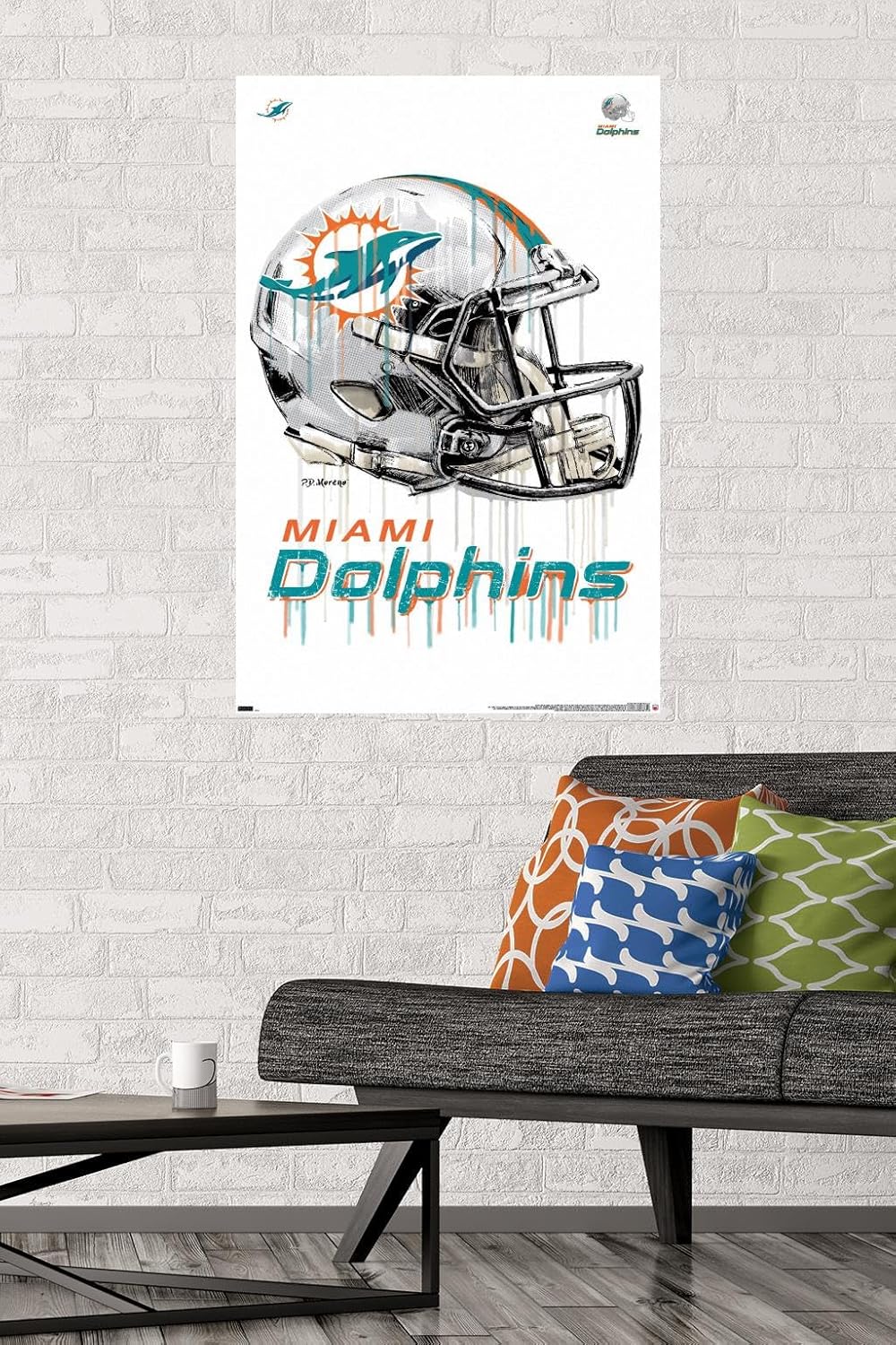 Trends International NFL Miami Dolphins - Drip Helmet 20 Wall Poster, 22.375" x 34", Premium Unframed Version - Image 2