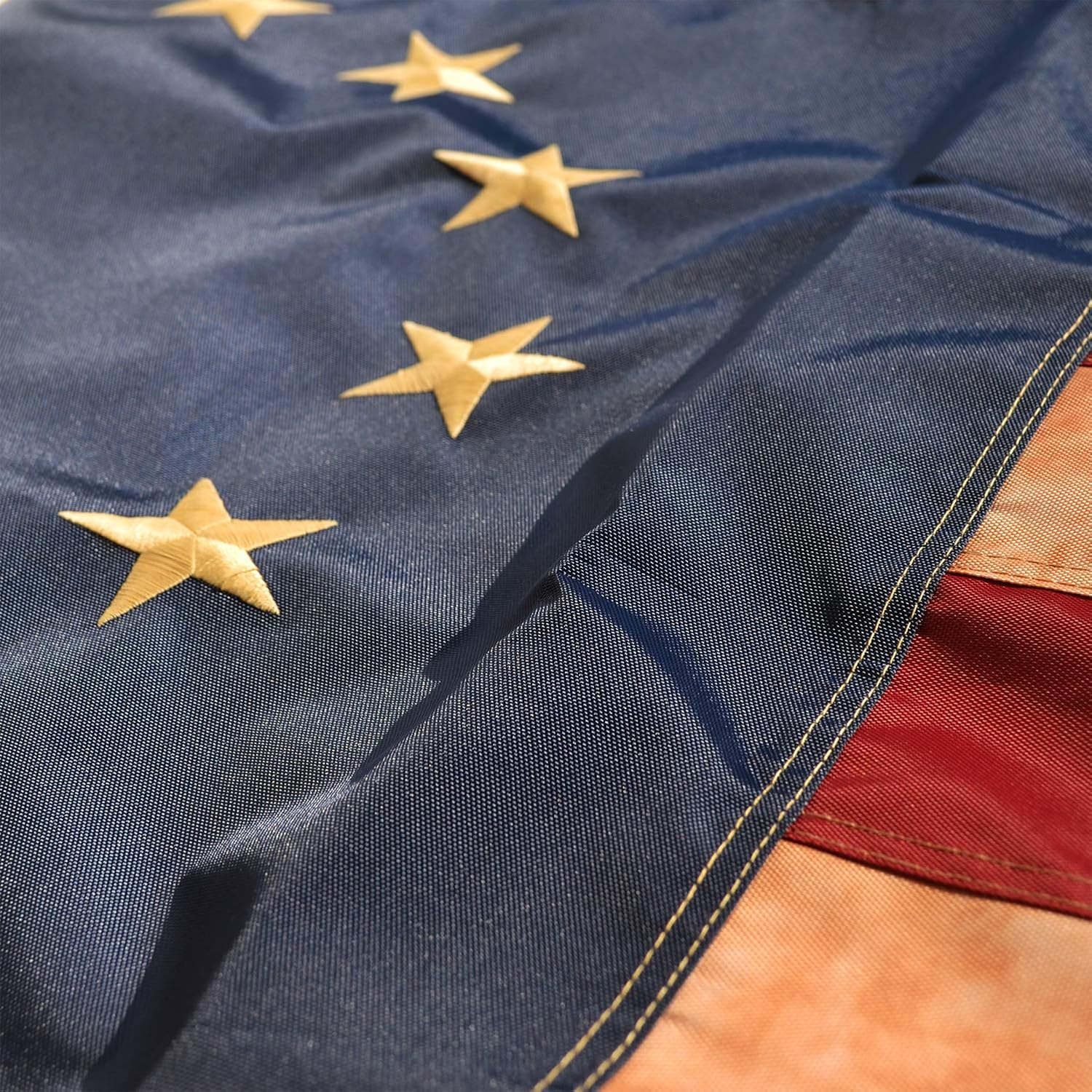 MOFAN Betsy Ross Vintage Embroidered Flag 3x5ft-420D Super Longlasting Fabric- Embroidered Stars and Sewn Stripes- American Pride Flag with 2 Strong Grommets Indoor/Outdoor Patriotic Deco