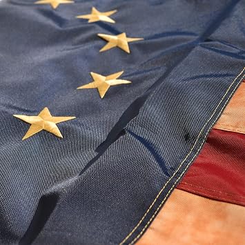 MOFAN Betsy Ross Vintage Embroidered Flag 3x5ft-420D Super Longlasting Fabric- Embroidered Stars and Sewn Stripes- American Pride Flag with 2 Strong Grommets Indoor/Outdoor Patriotic Deco