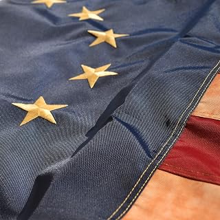 MOFAN Betsy Ross Vintage Embroidered Flag 3x5ft-420D Super Longlasting Fabric- Embroidered Stars and Sewn Stripes- American Pride Flag with 2 Strong Grommets Indoor/Outdoor Patriotic Deco