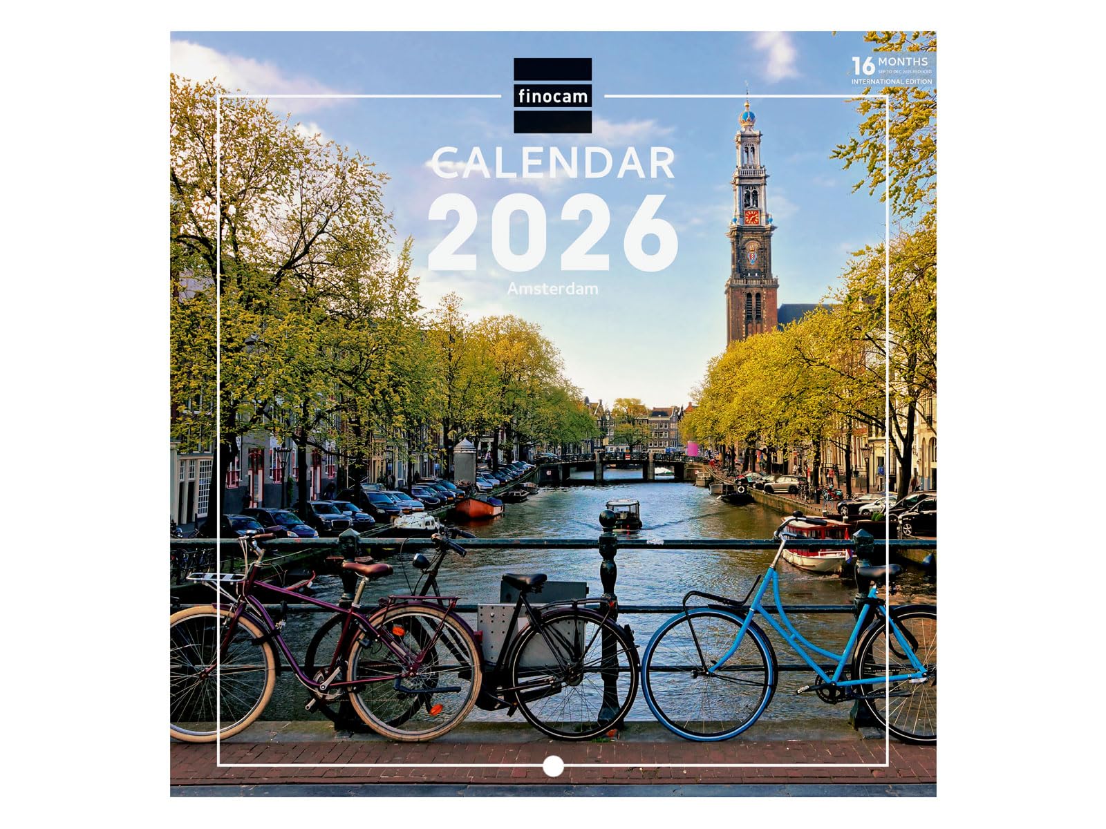 Finocam - Wall Calendar 2026 18x18 cm Month to View January - December 2026 + Sep.- Dec. 2025 (4 months) reduced | Calendar 2026 | Images Amsterdam - International