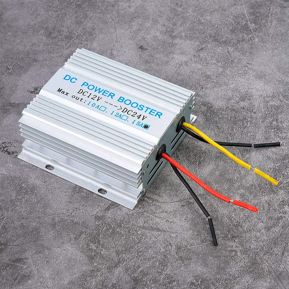 Convertitore DC-DC Step Up KIMISS – Da 12V A 24V 15A, In Alluminio, Per Auto, Camper, Impianti Audio E Sorveglianza