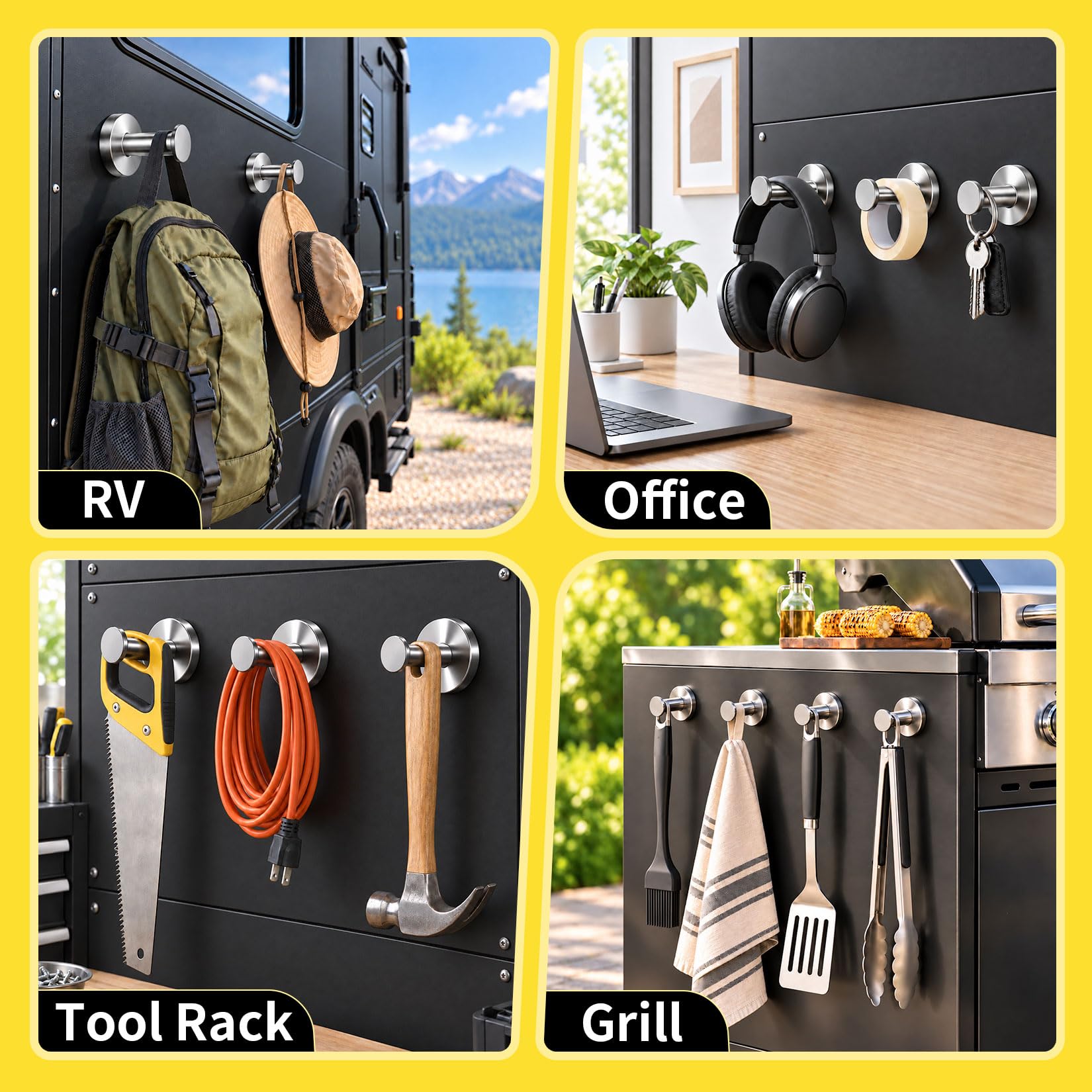 3Pcs Magnetic Hooks, 150lb Silver Magnetic Hooks for Cruise Cabins — Amazon image 8