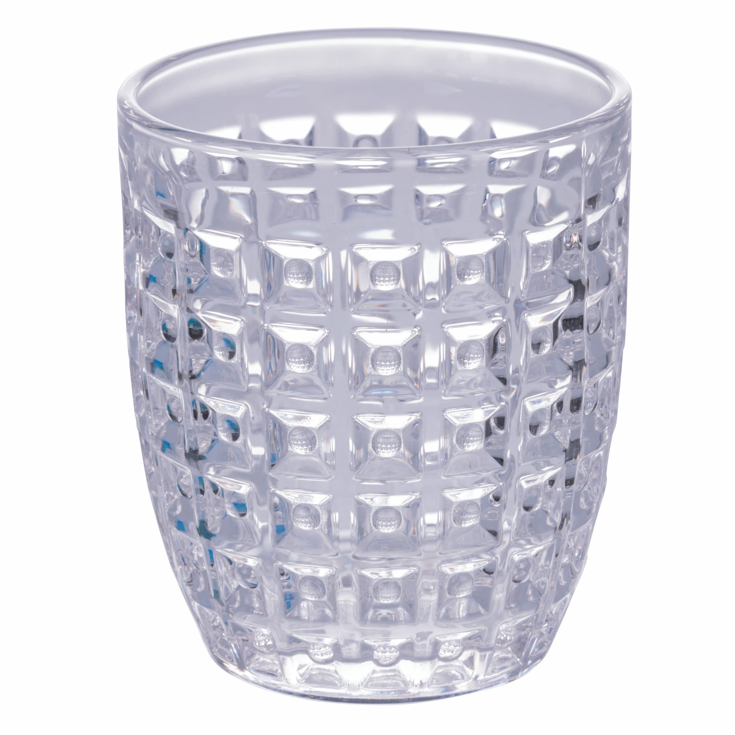 Zestaw 6 szklanek do wody, 350 ml, przezroczyste szkło witrażowe, geometria ocean