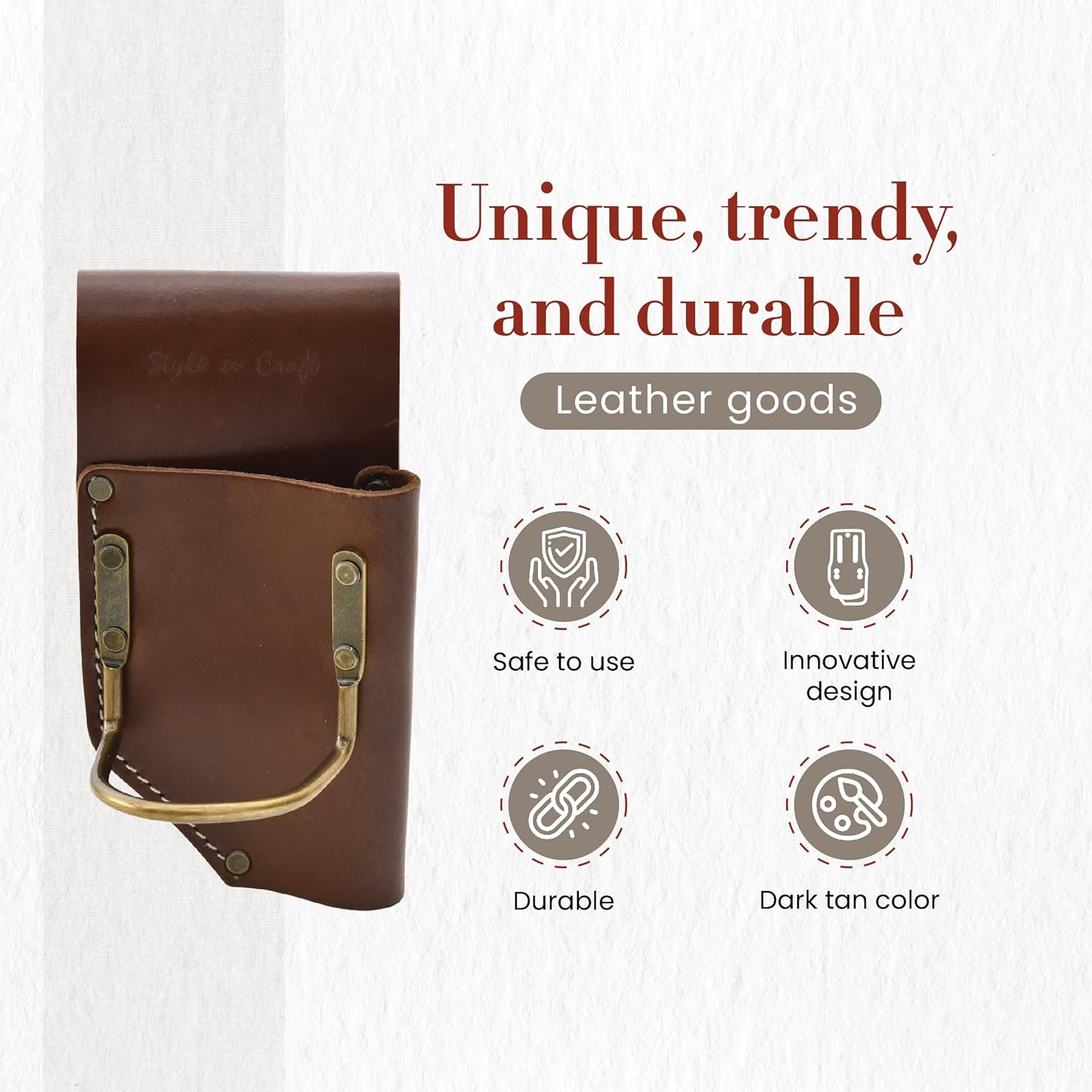 Style N Craft Pliers and Hammer Holder, Multi Tool Holder, Full-Grain Leather Tool Pouch