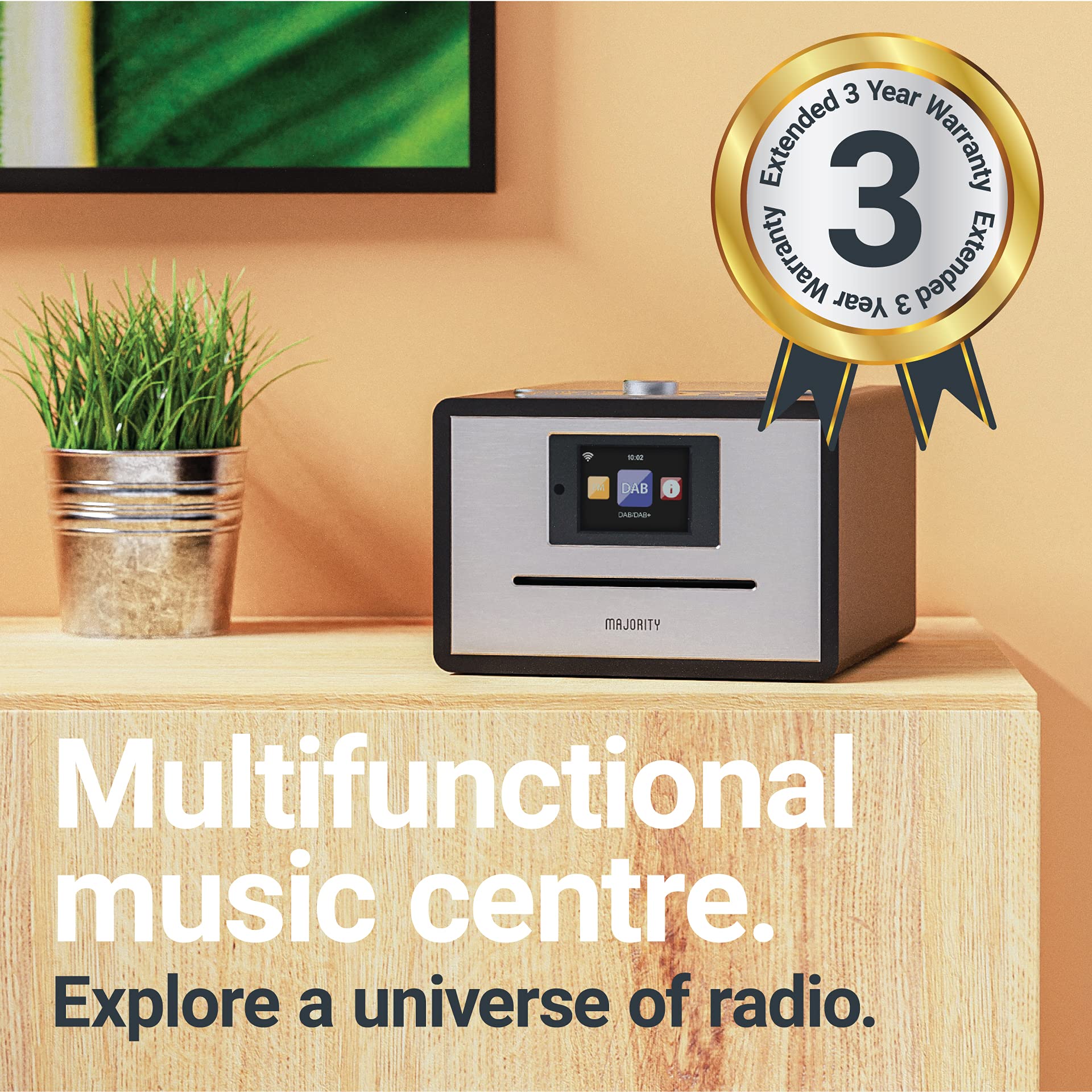 MAJORITY Homerton Radio, DAB Radio & CD Player Music System