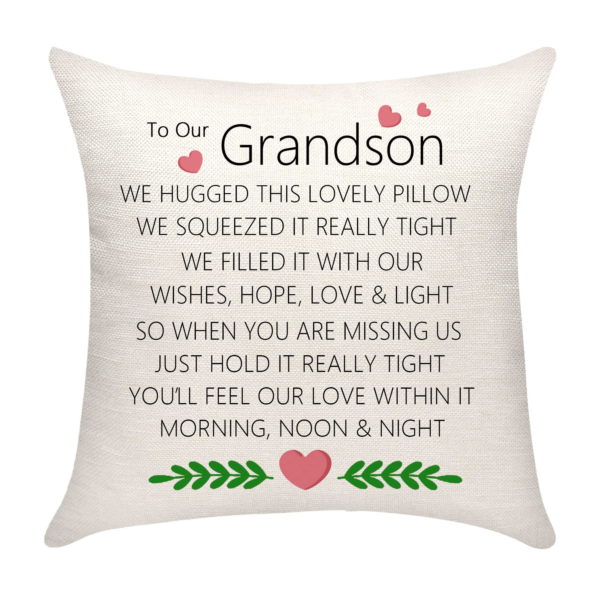 To Our Grandson Gift Present Cushion Covers Throw Pillow Covers for Grandson from Grandmother Grandfather Grandson Birthday Gifts (grandson-2)