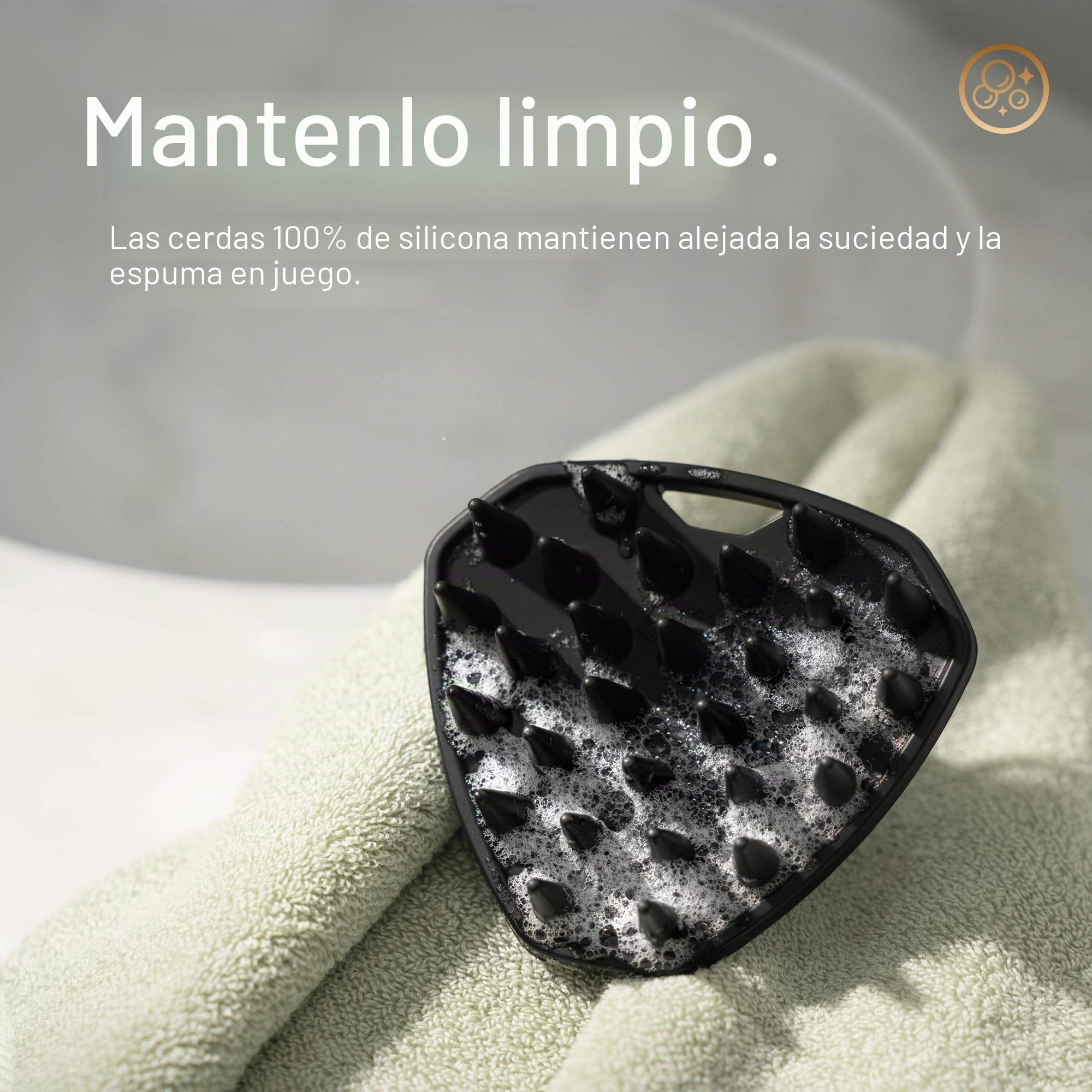 Cepillo de silicona para el cuero cabelludo para hombres MANSCAPED® The Scalp Buffer: cepillo de limpieza y exfoliación para el cabello, de mano, para un suave masaje del cuero cabelludo, paquete de 1