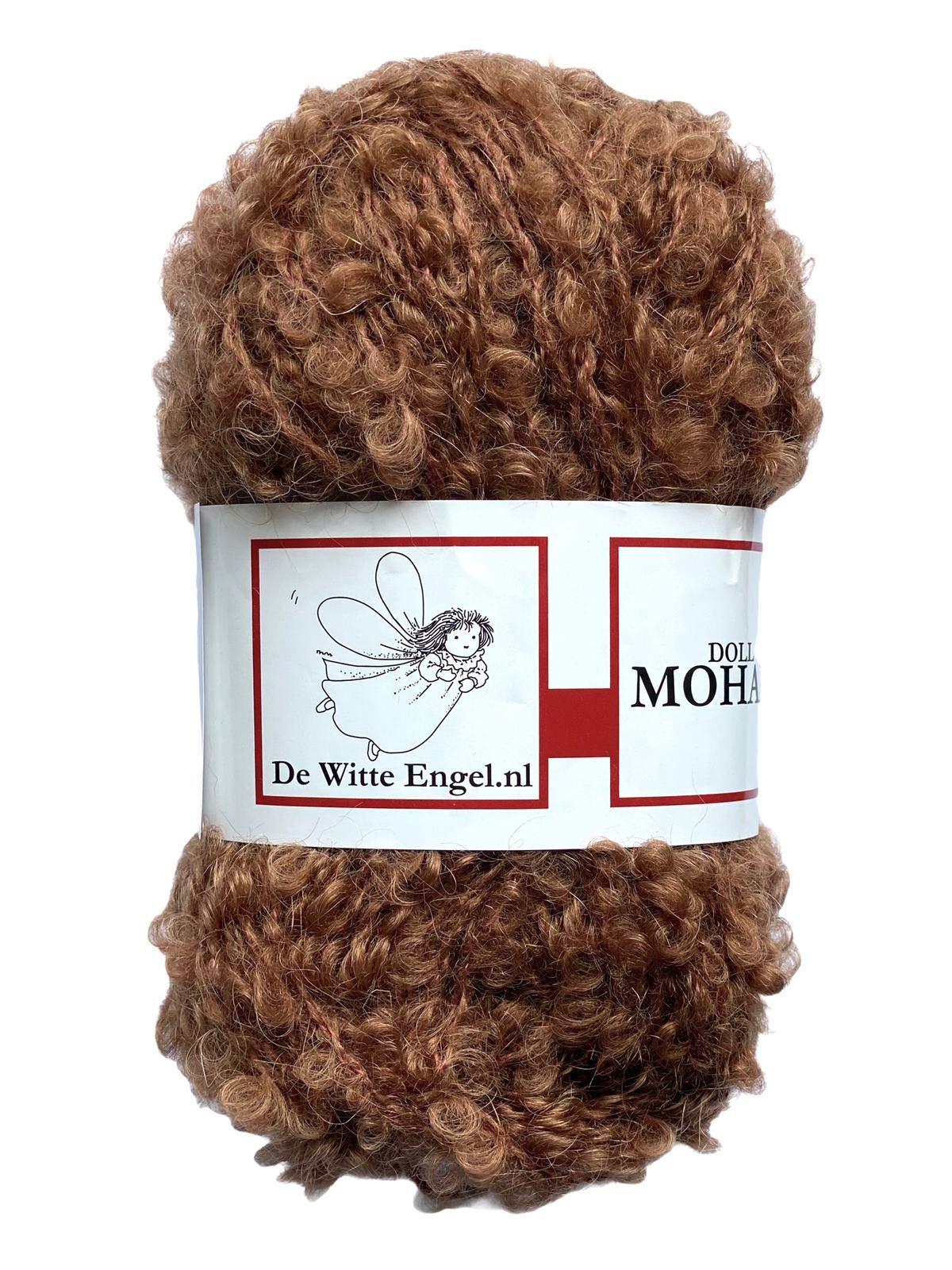 De witte Engel Muñeca Pelo Mohair Blouclé Hilo para waldorf Steiner Dolls 50 gr (marrón claro)