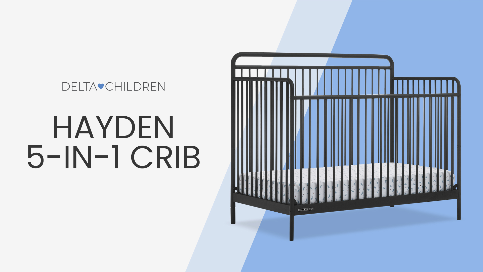 Amazon.com : Delta Children Hayden 5-in-1 Convertible Metal Crib