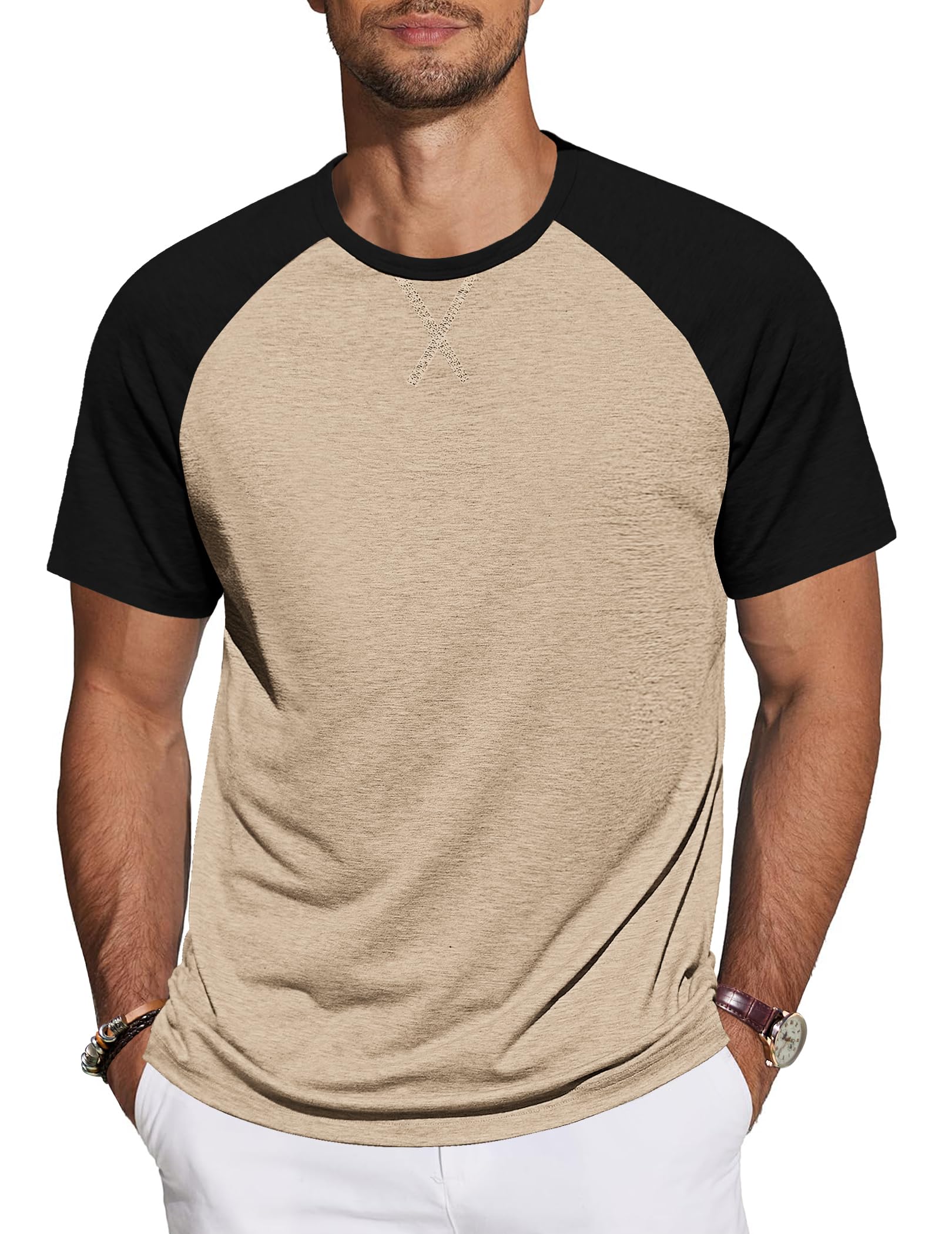 TARAINYA T-Shirt Herren Baumwolle Kurzarm Rundhals Einfarbig Shirts Männer Sommer M-4XL