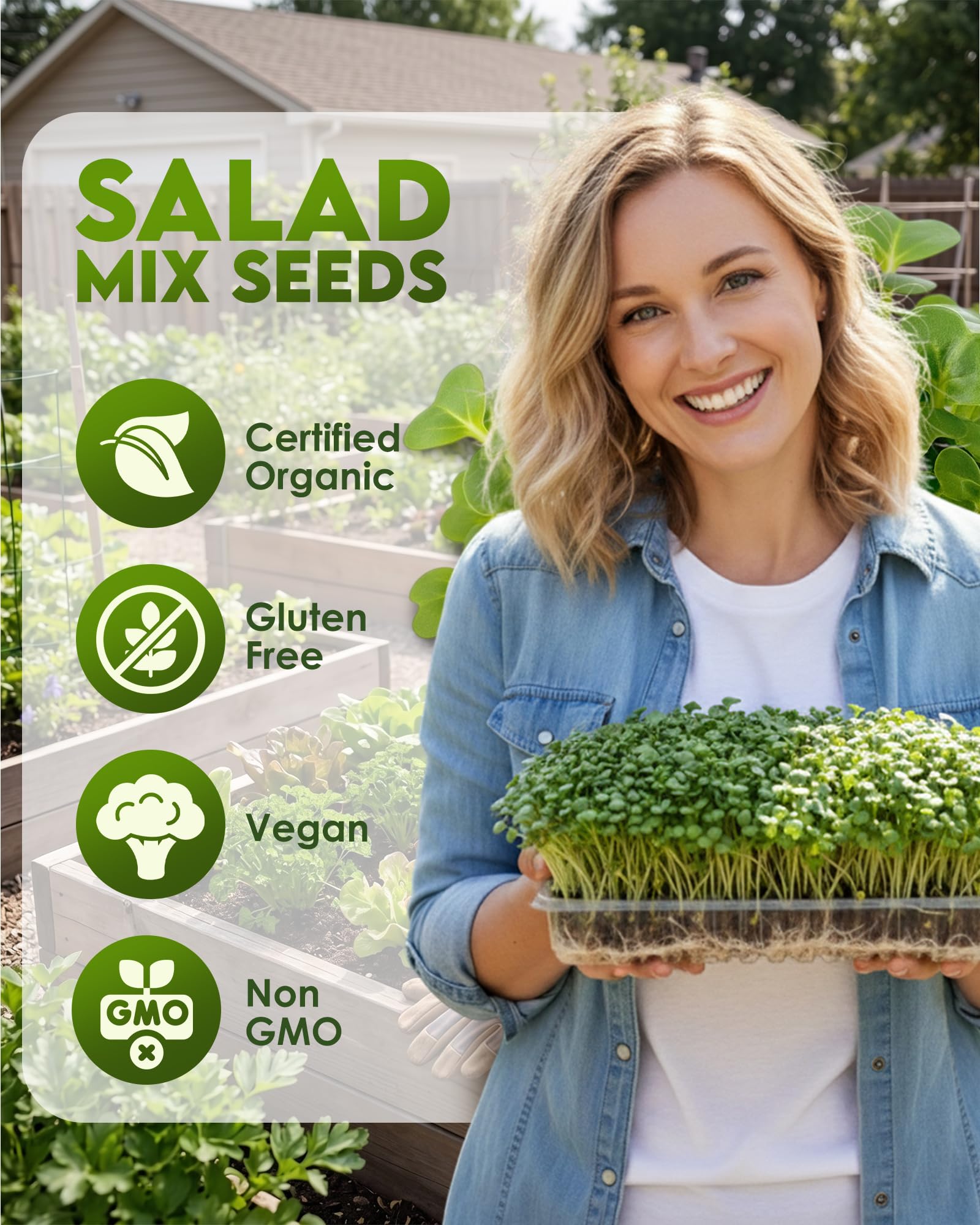Grow Your Own Microgreens - Broccoli, Alfalfa Mix -2