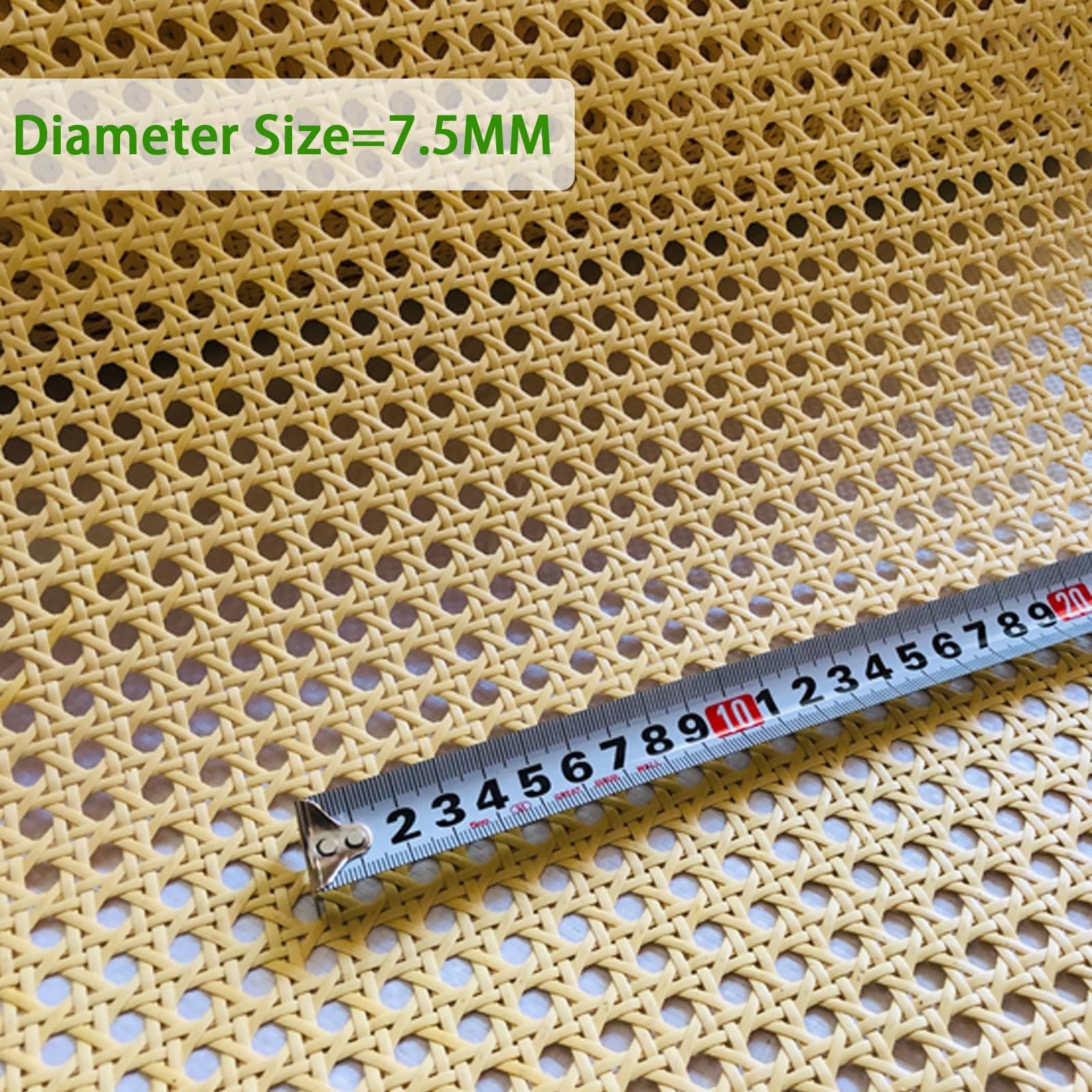 Natürliches Wiener Geflecht Meterware, 60cm Breites, Rattan Geflecht Gurtband Rolle, Rattan Vorgewebtes Offenes Netz Gewebe für DIY Stuhl Möbel Schranktür(30x200cm)