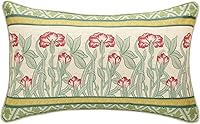 Vista 14 de patdrea Fundas de almohada de diseño floral vintage para sofá, fundas de almohada de lino marrón amarillo con patrón de pájaro y rosa, cojín