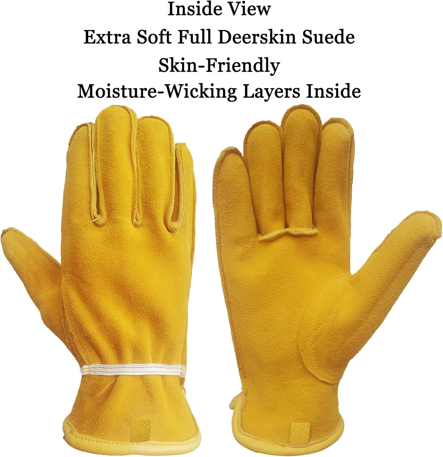 SKYDEER Full Grain Deerskin Leather Gloves for Men and Women, Extra Soft and Hands Protection, 3D Ergonomic Design (SD2210) - Image 4