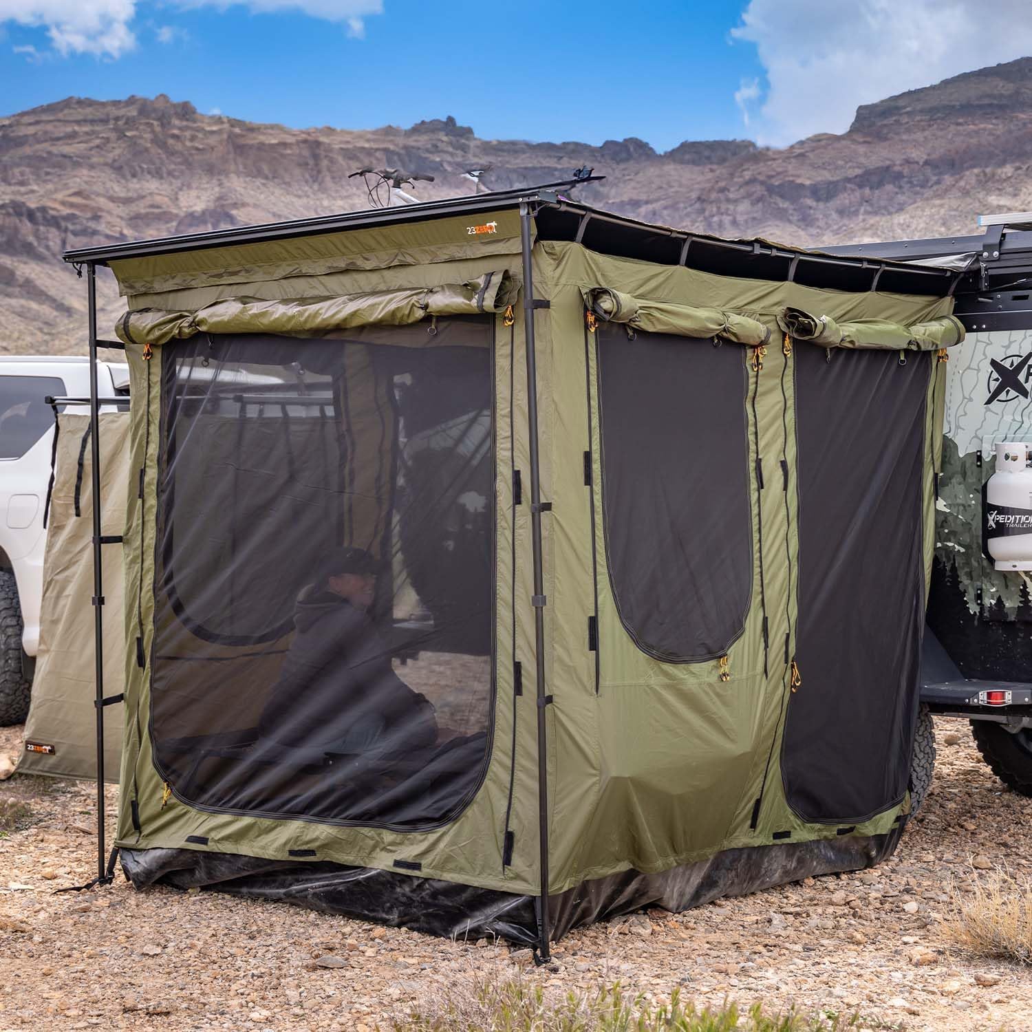 23ZERO Bushman Vehicle Mounted Awning (Green, 78" Awning Room)