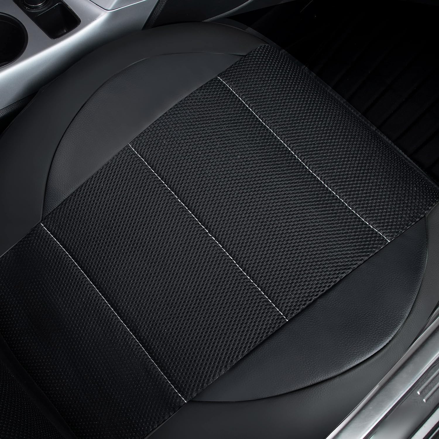 9 Pcs Car Seat Cover for Hyundai Tucson 2009-2017 2018 2019 2020 2021 2022 2023 2024, Full Set Leather Seat Covers Full Coverage Breathable Comfortable Seat Protectors Accessories,Black