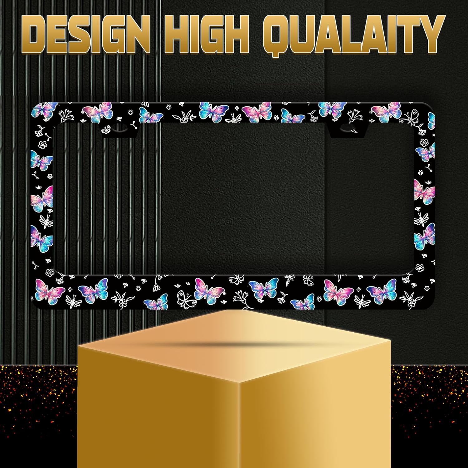 Dreamy Butterfly Stainless Steel License Plate Frame Fits US Standard image 5
