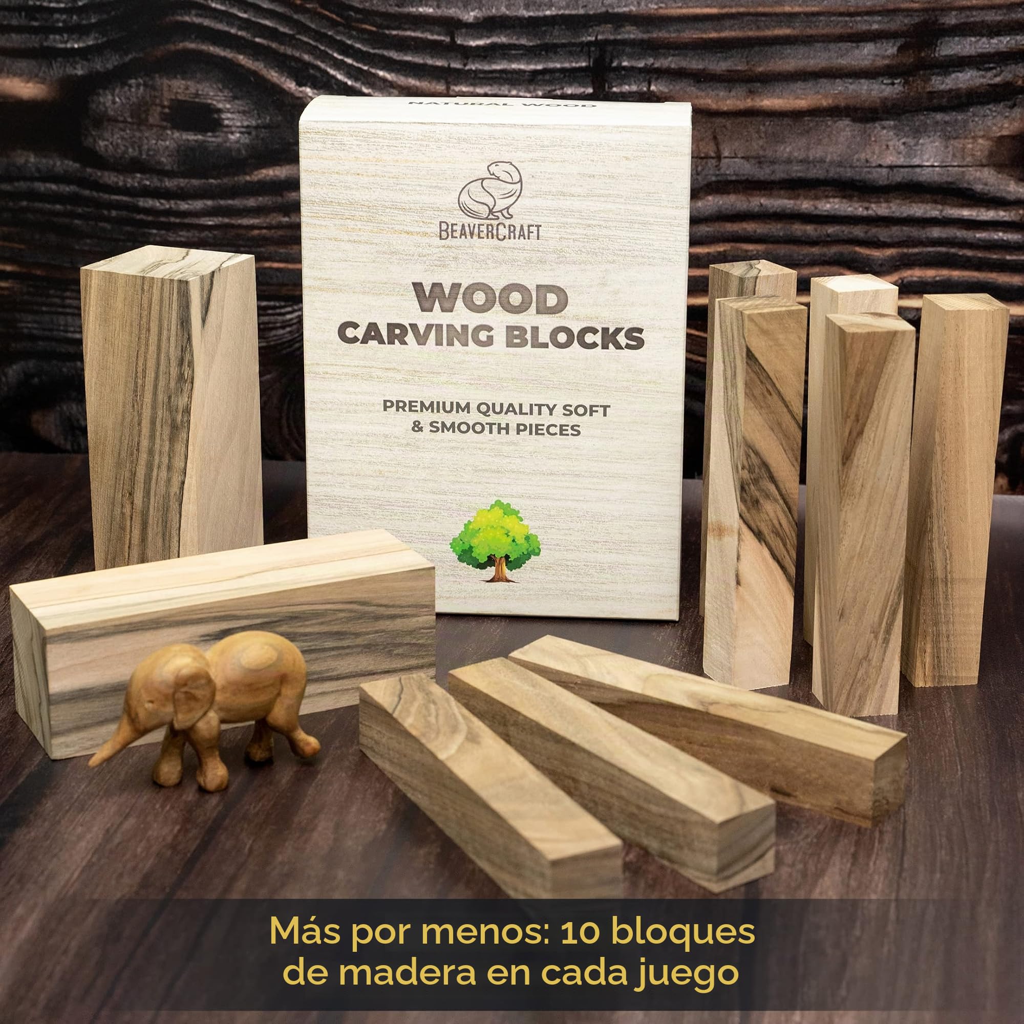 BeaverCraft BW10 Tallado en Madera de Nogal para Manualidades - Cubos en Blanco