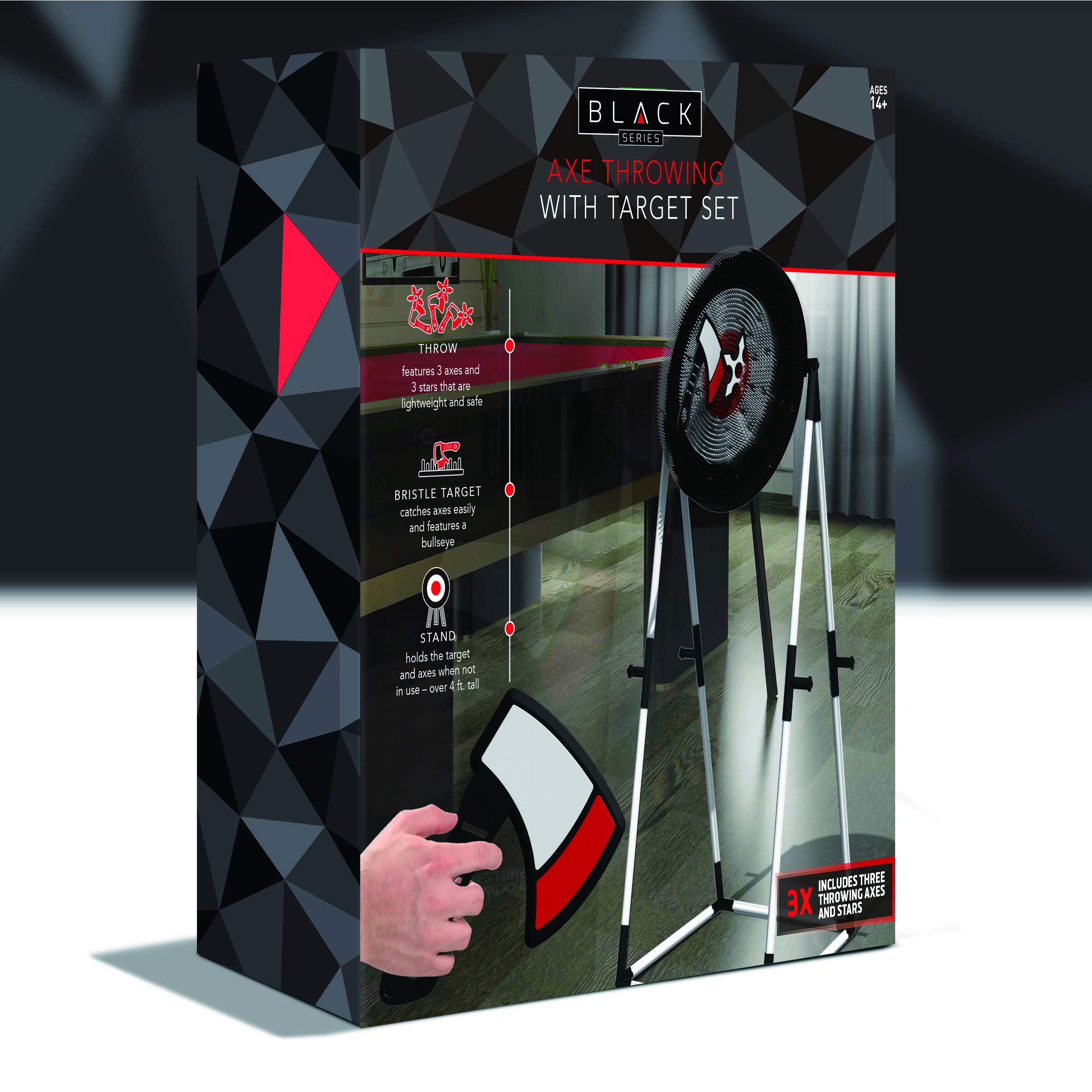 Buy The Black Series Axe Throwing Target Set, 3 Throwing Axes and Bristle Target, Active and