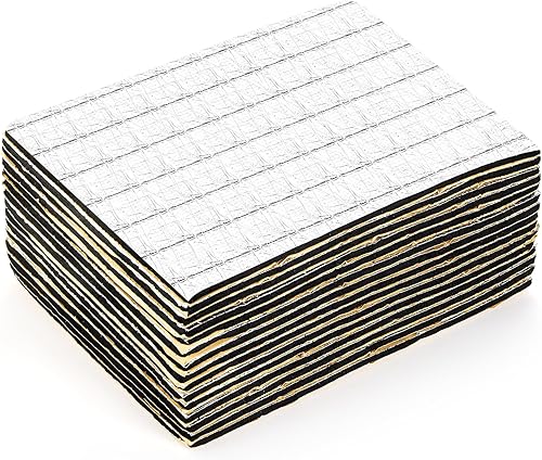 Hedume Alfombrilla de amortiguación de sonido para automóvil de 394 mil y 16 pies cuadrados, 15 piezas de 15.7 x 9.8 pulgadas, amortiguador de