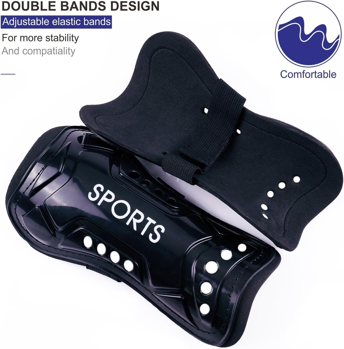 Geekism Sport Soccer Shin Guards Youth - 2 Pair 3 Sizes Shin Pads Child Calf Protective Gear 3-15 Years Old Girls Boys Toddler Kids Teenagers : Sports & Outdoors