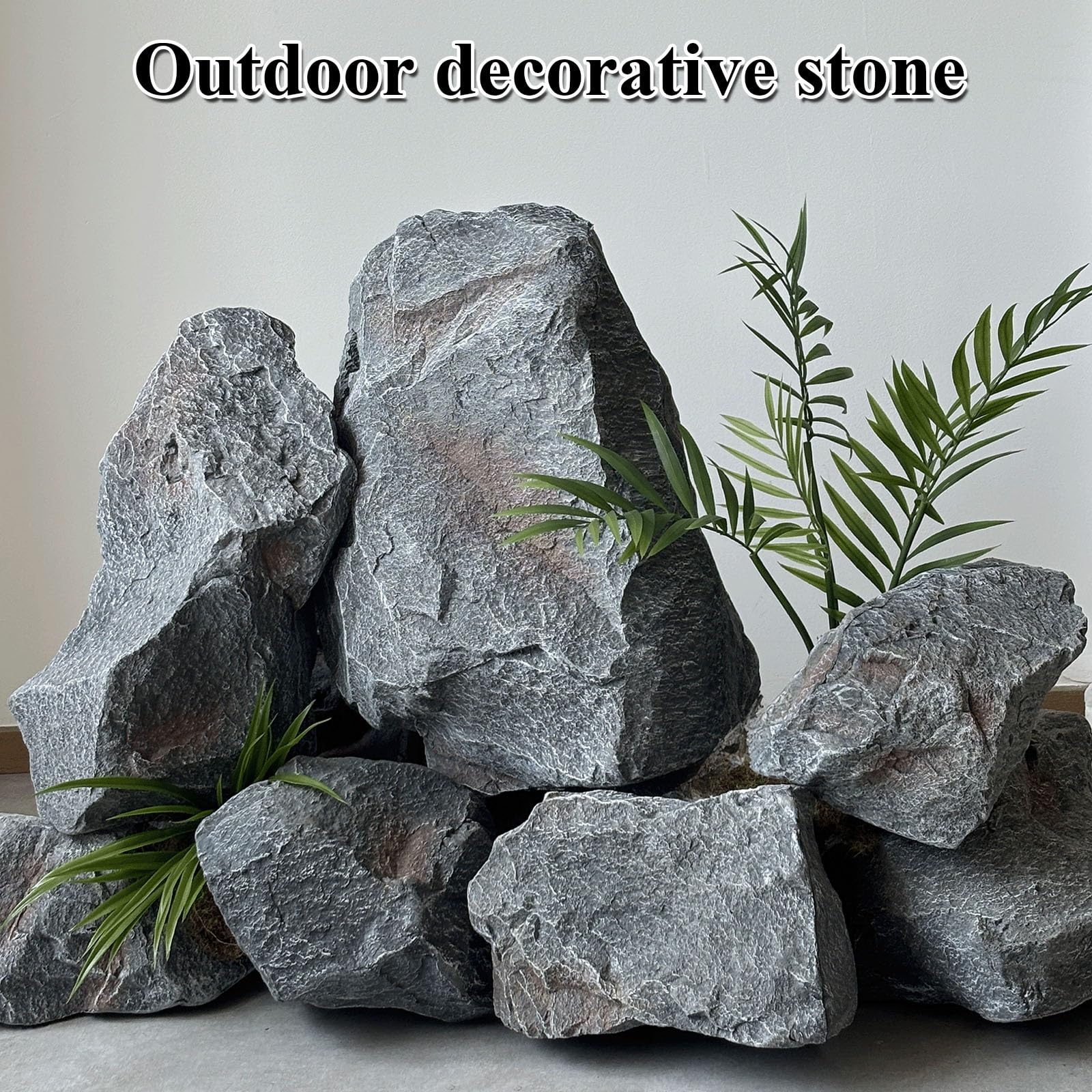 Rocce artificiali per paesaggi non cave, in schiuma di poliuretano per decorare cortile, giardino, pietre decorative per mimetizzazione esterna, confezione da 6
