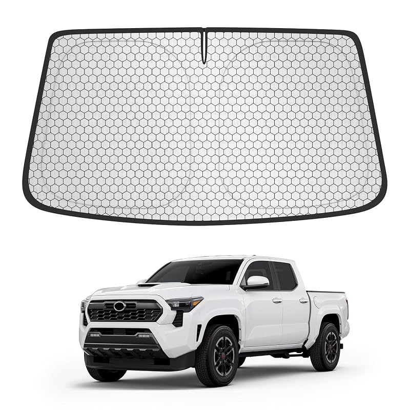 Protetor Solar para Para-brisa sob Medida Toyota Tacoma 2016–2026 TOOWitt, Dobrável, Preto, WS-05