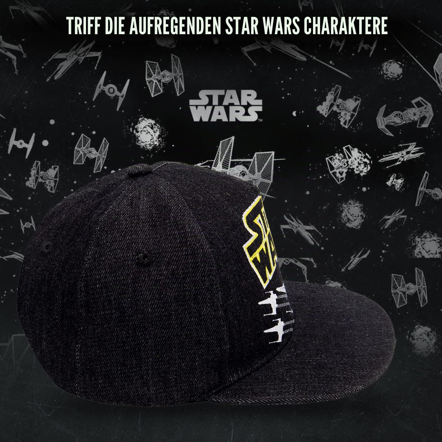 Star Wars Baseballkappe, klassisch, gesticktes Logo, flache Krempe, Jungen, Jugend