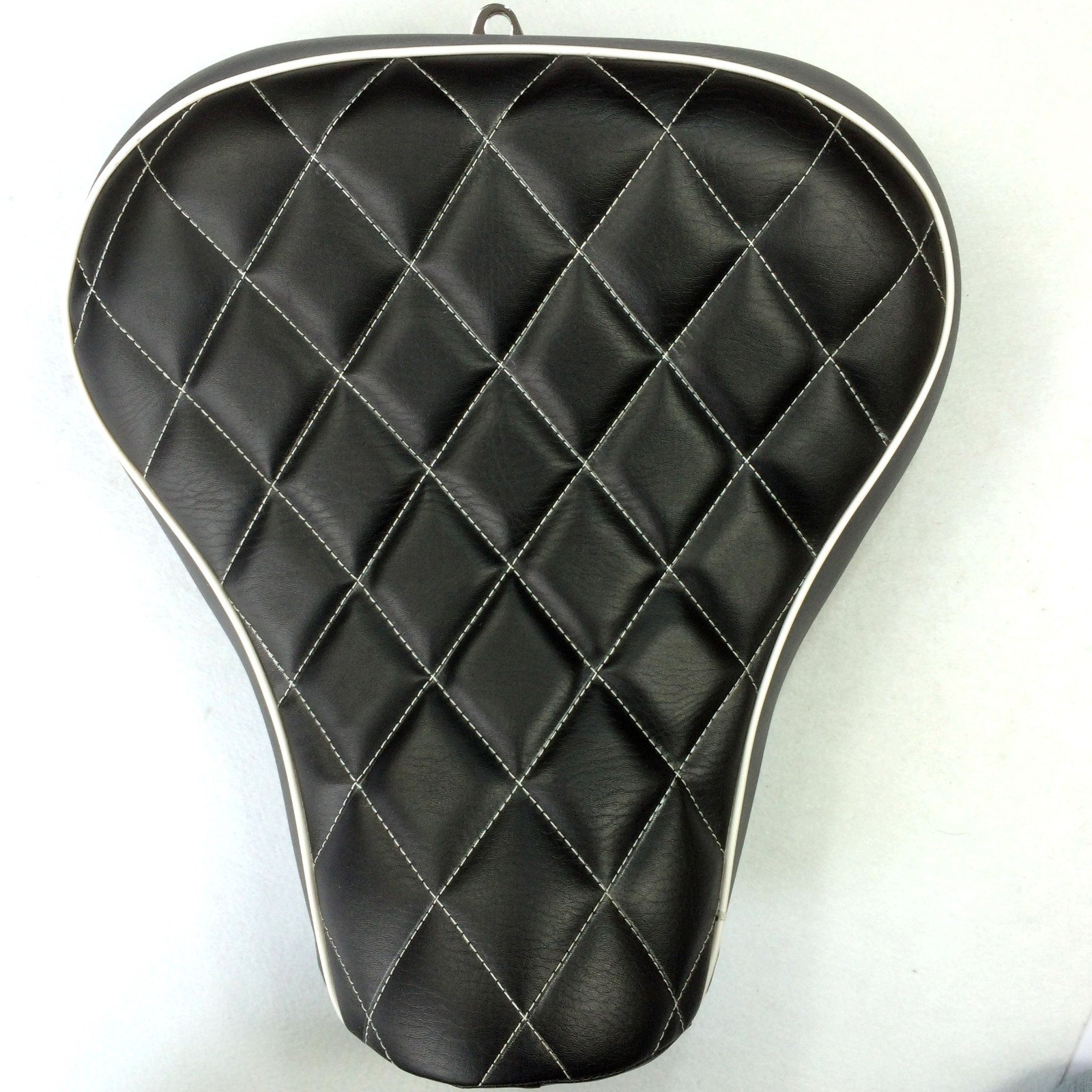 HTTMT MT500-07D Motorcycle Black Custom Front Solo Driver Diamond Stitch Style Leather SeatCompatibl