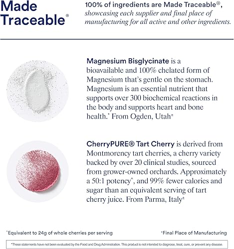 Miniatura 5 de Ritual Suplemento de mezcla de bebida Magnesium+  Cereza ácida 2 en 1 respaldada por la ciencia y bisglicinato de magnesio suave para el estómago
